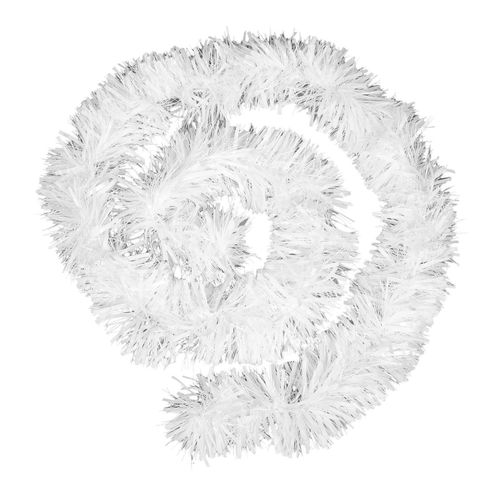 8 White Thick Chunky Luxury Christmas Tree Tinsel Garland Decoration Xmas Home