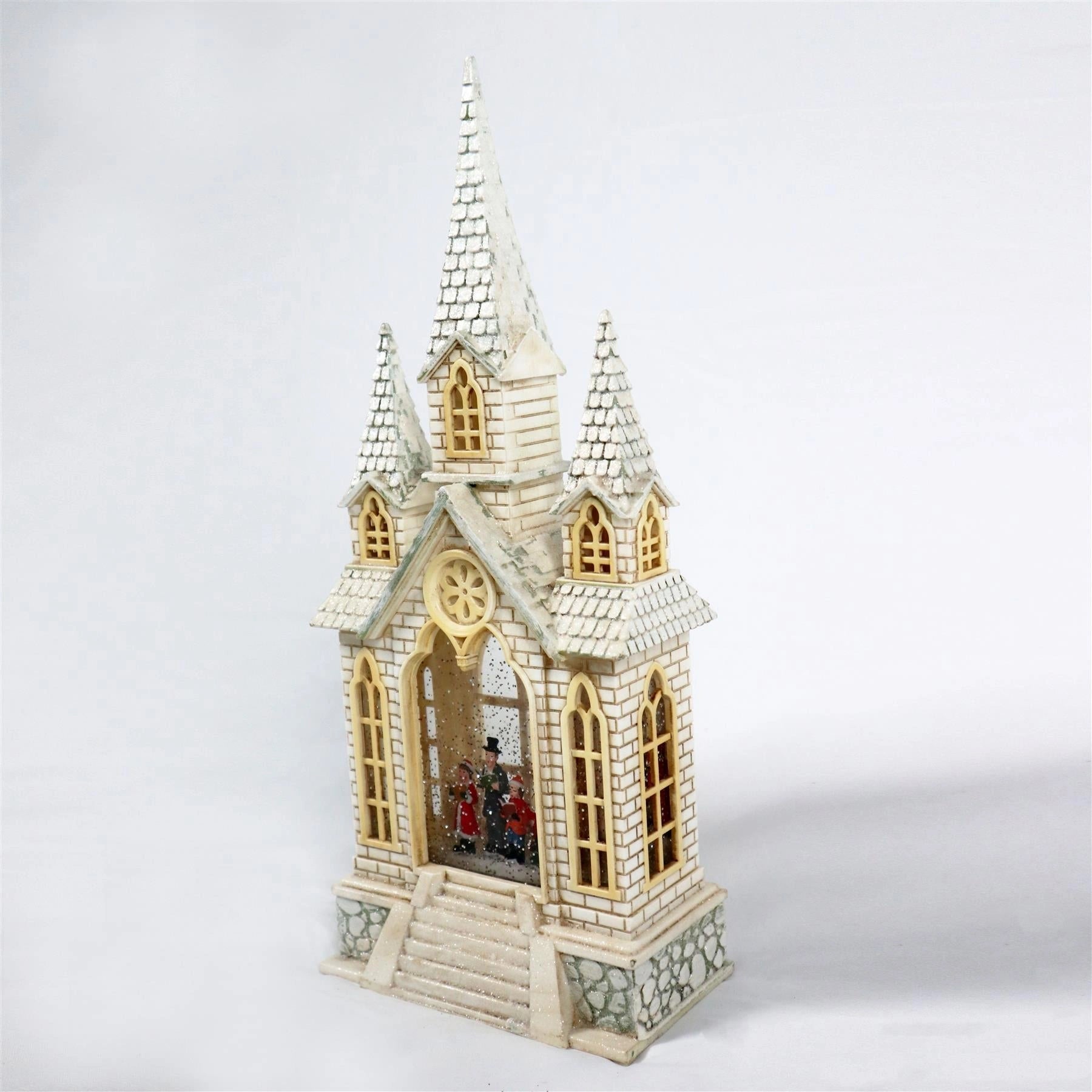 Nativity Scene Christmas Lantern Village Church Glitter Snow Globe Home Decor