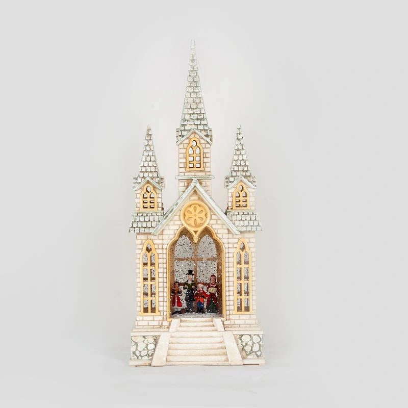 Nativity Scene Christmas Lantern Village Church Glitter Snow Globe Home Decor