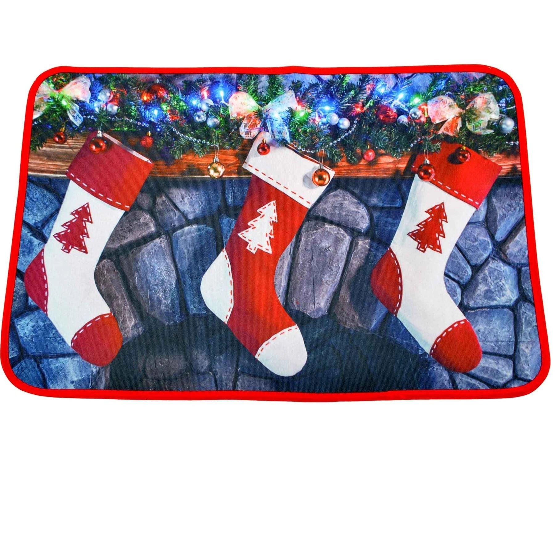 Assorted 6 Door Mats Santa Christmas Home Decoration Floor Rugs Xmas Washable