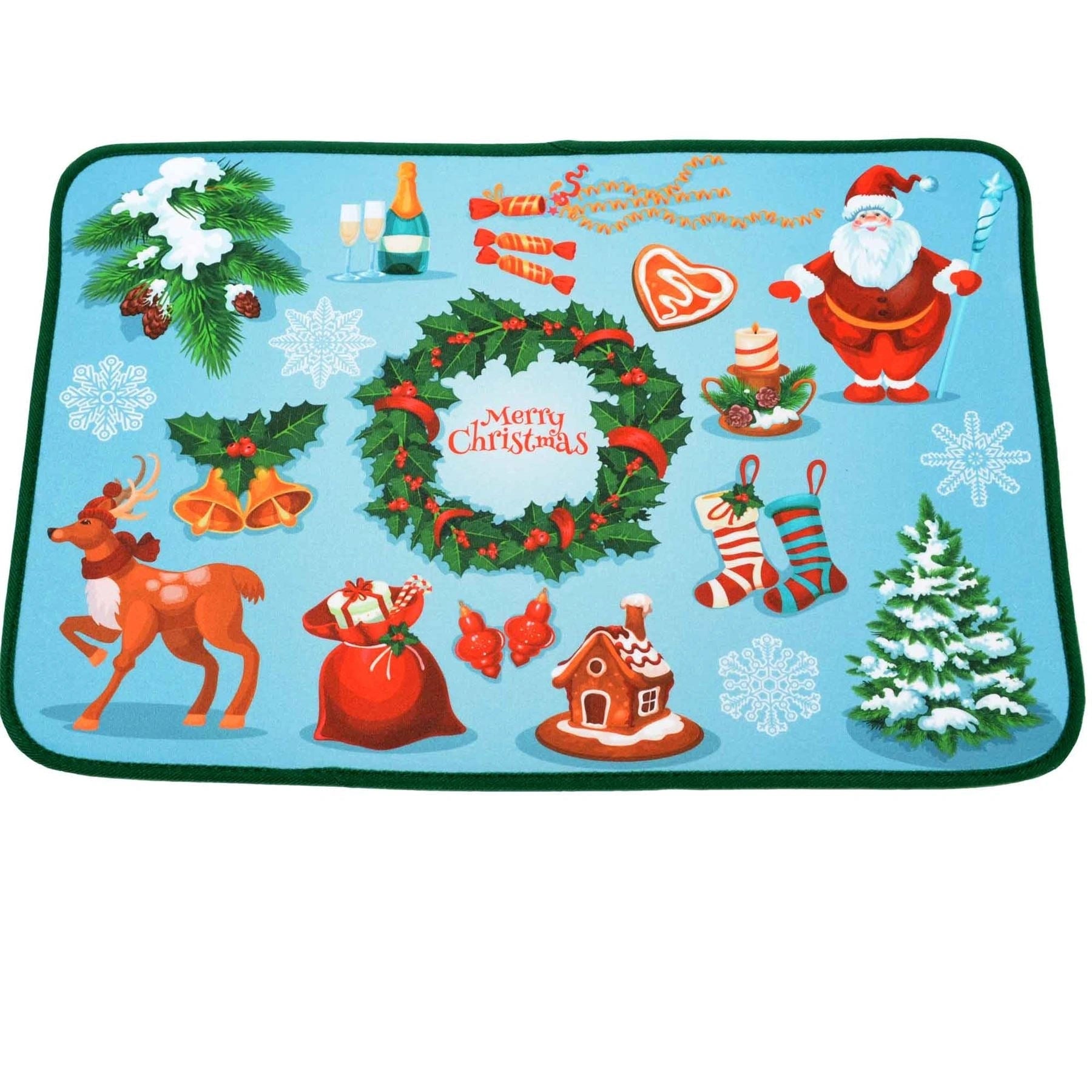 Assorted 6 Door Mats Santa Christmas Home Decoration Floor Rugs Xmas Washable