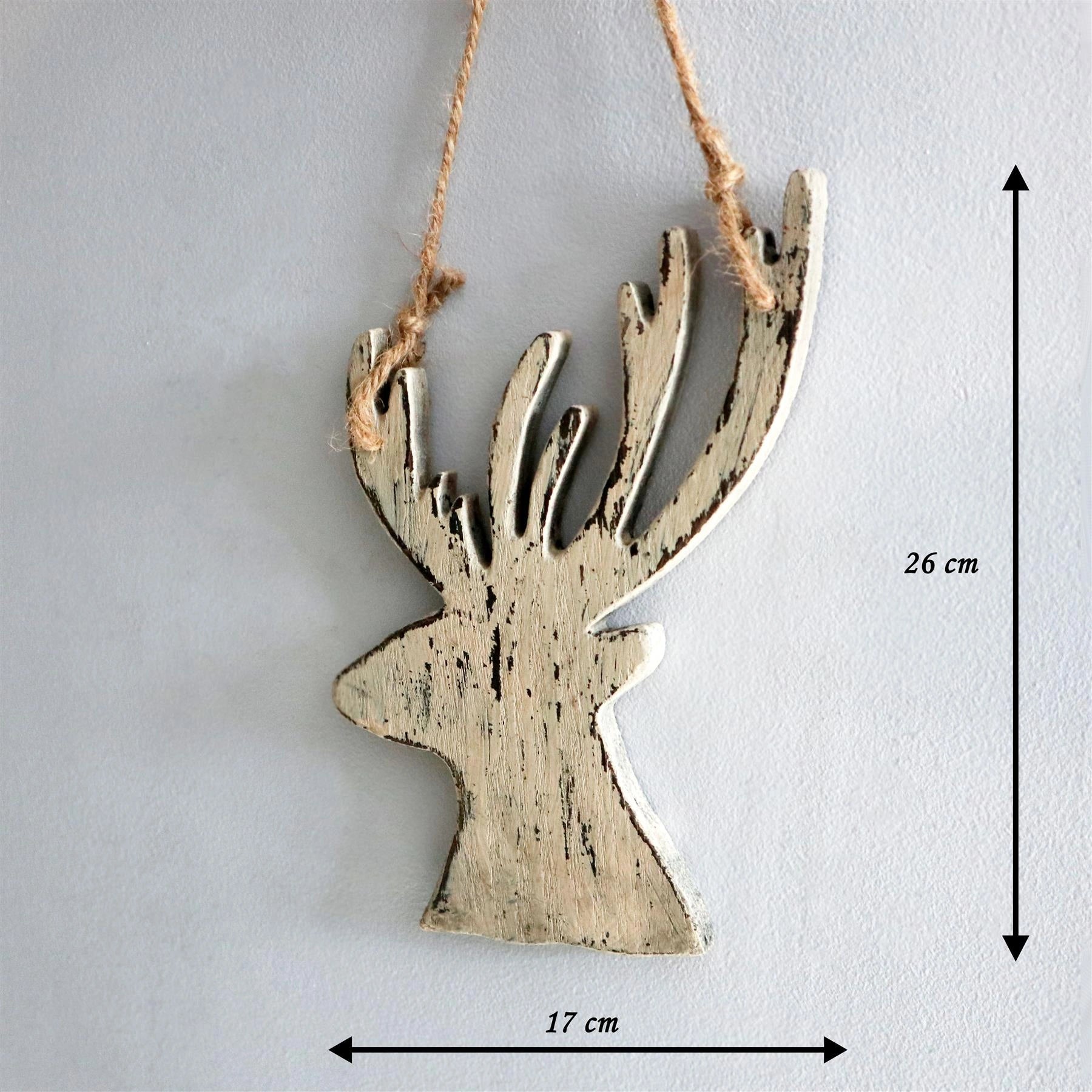 Christmas Hanging Wooden Cream Side Face Deer Wall Decoration Home Office Decor