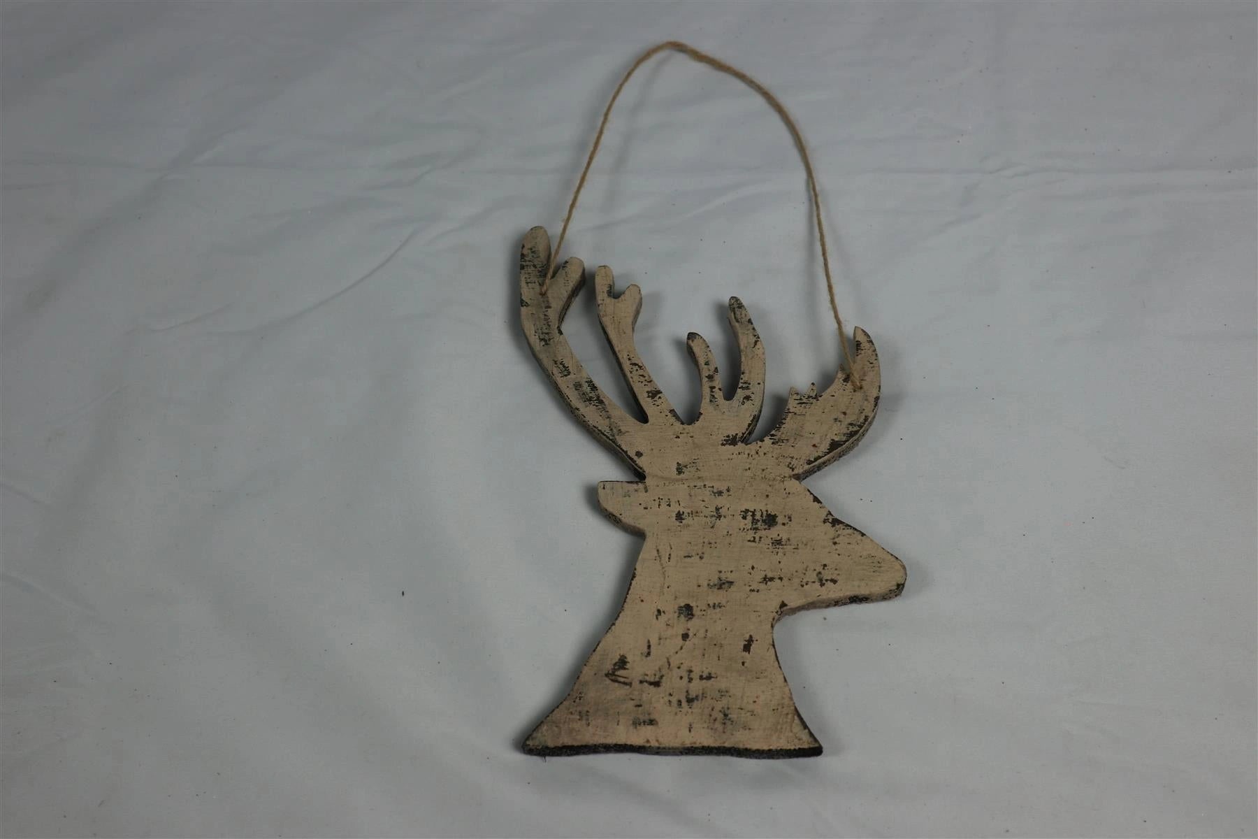 Christmas Hanging Wooden Cream Side Face Deer Wall Decoration Home Office Decor