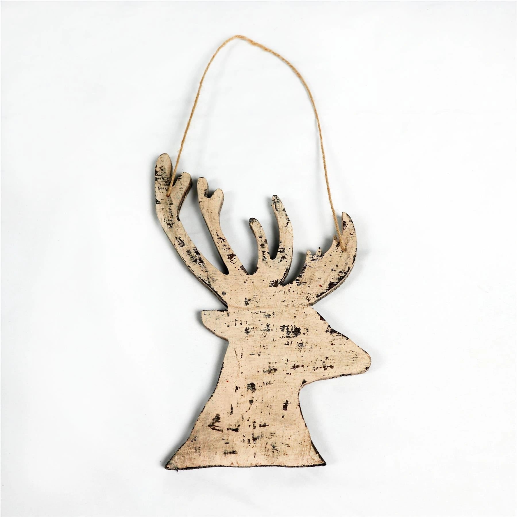 Christmas Hanging Wooden Cream Side Face Deer Wall Decoration Home Office Decor