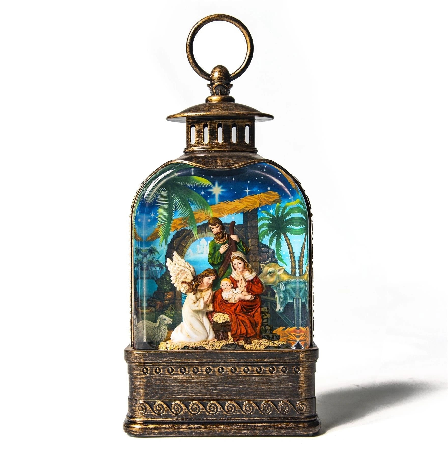Christmas Nativity Scene Snow Globe Lantern 24X12.8X7Cm