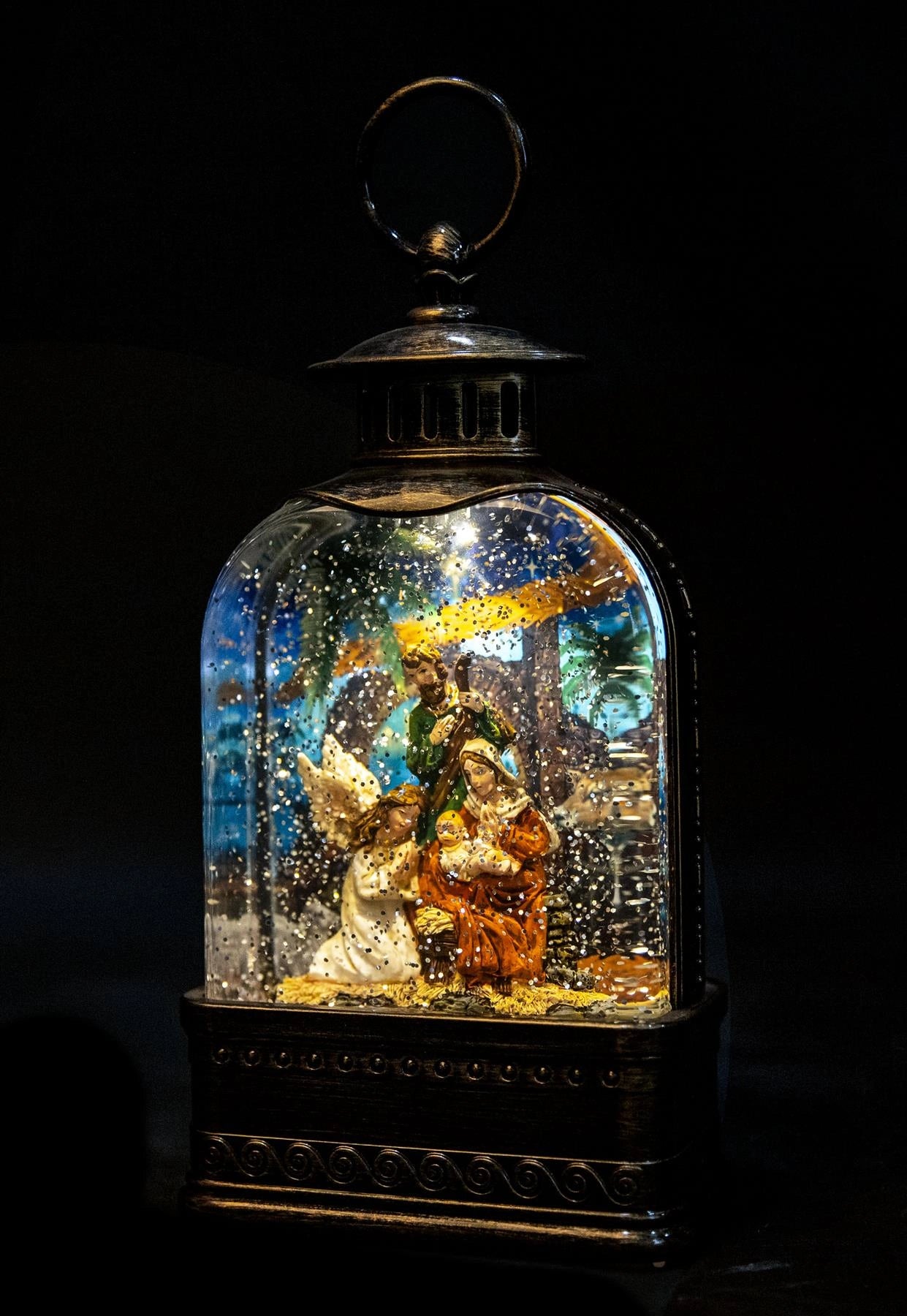 Christmas Nativity Scene Snow Globe Lantern 24X12.8X7Cm
