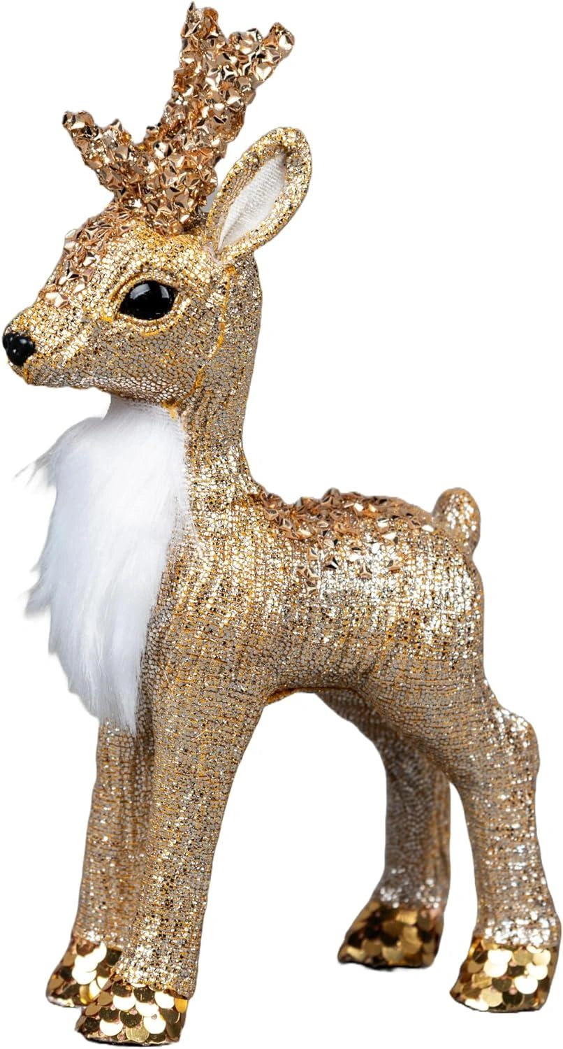 22Cm Gold Reindeer - Christmas Figurine