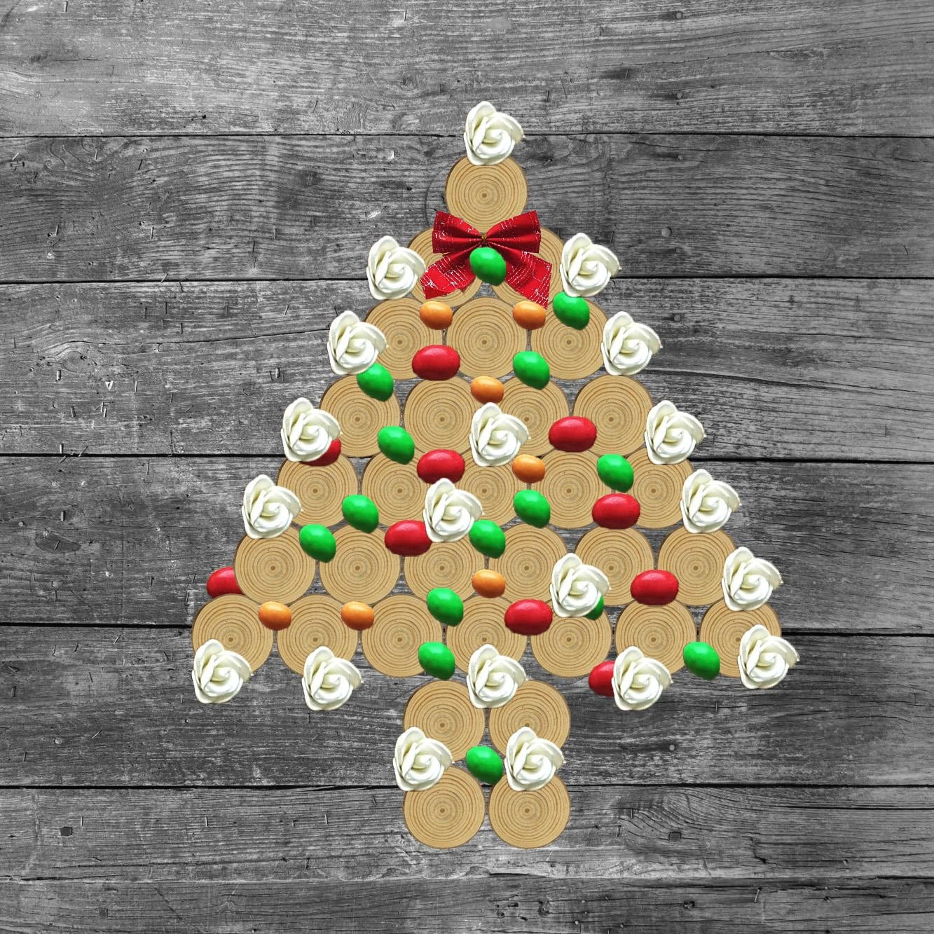 60Pc Wood Slice Pine Tree Bark Log Round Disc 3-5CM DIY Craft Home Wedding Decor