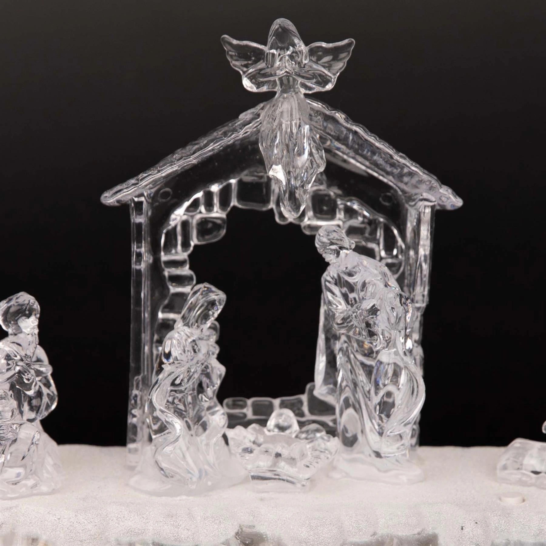 32cm Christmas Pre-Lit LED Nativity Scene Xmas Centerpiece Home Decorations