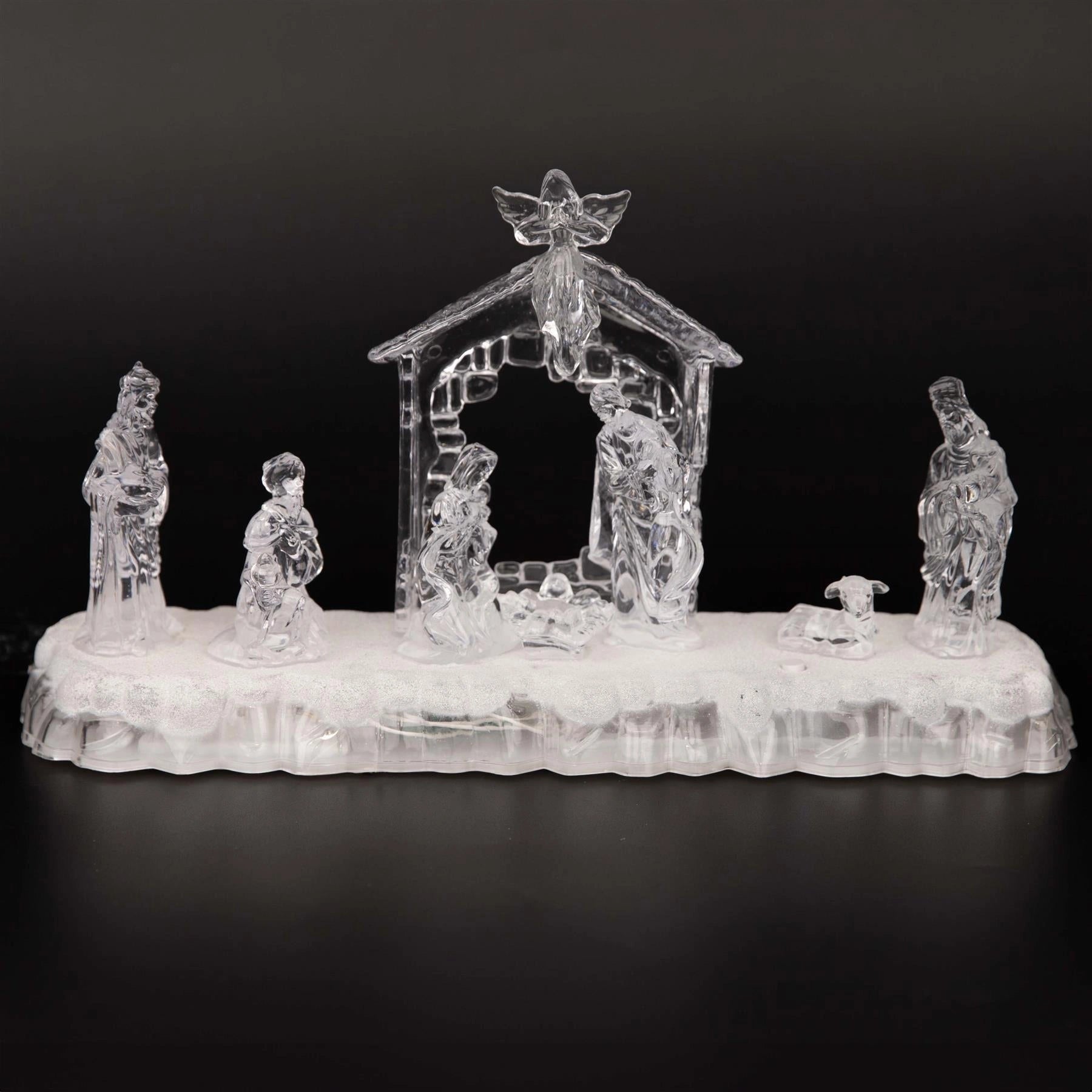 32cm Christmas Pre-Lit LED Nativity Scene Xmas Centerpiece Home Decorations