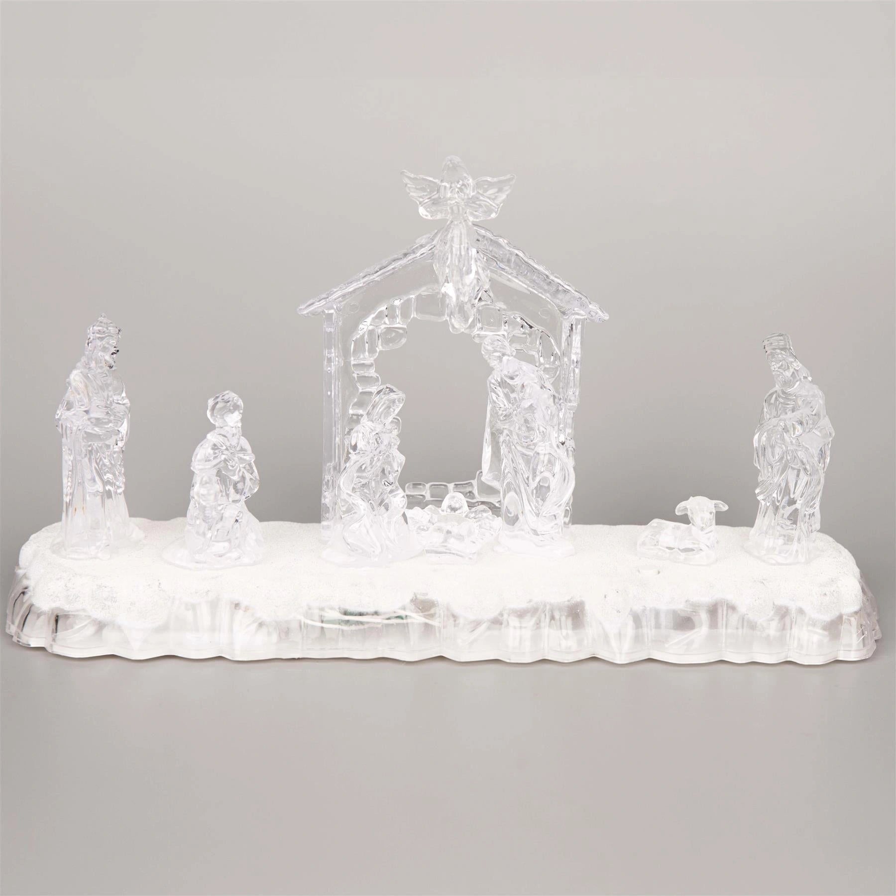 32cm Christmas Pre-Lit LED Nativity Scene Xmas Centerpiece Home Decorations