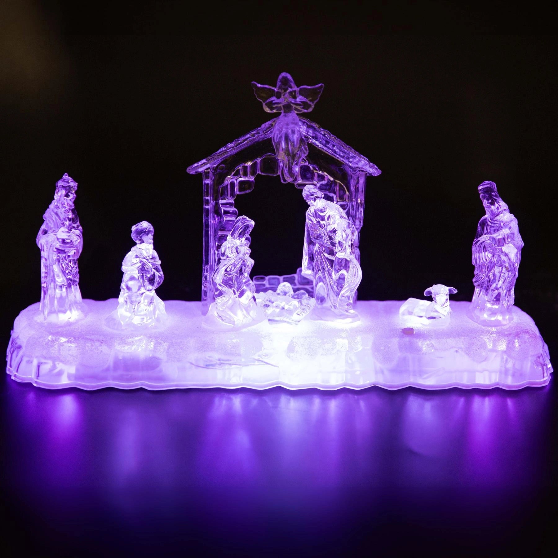 32cm Christmas Pre-Lit LED Nativity Scene Xmas Centerpiece Home Decorations