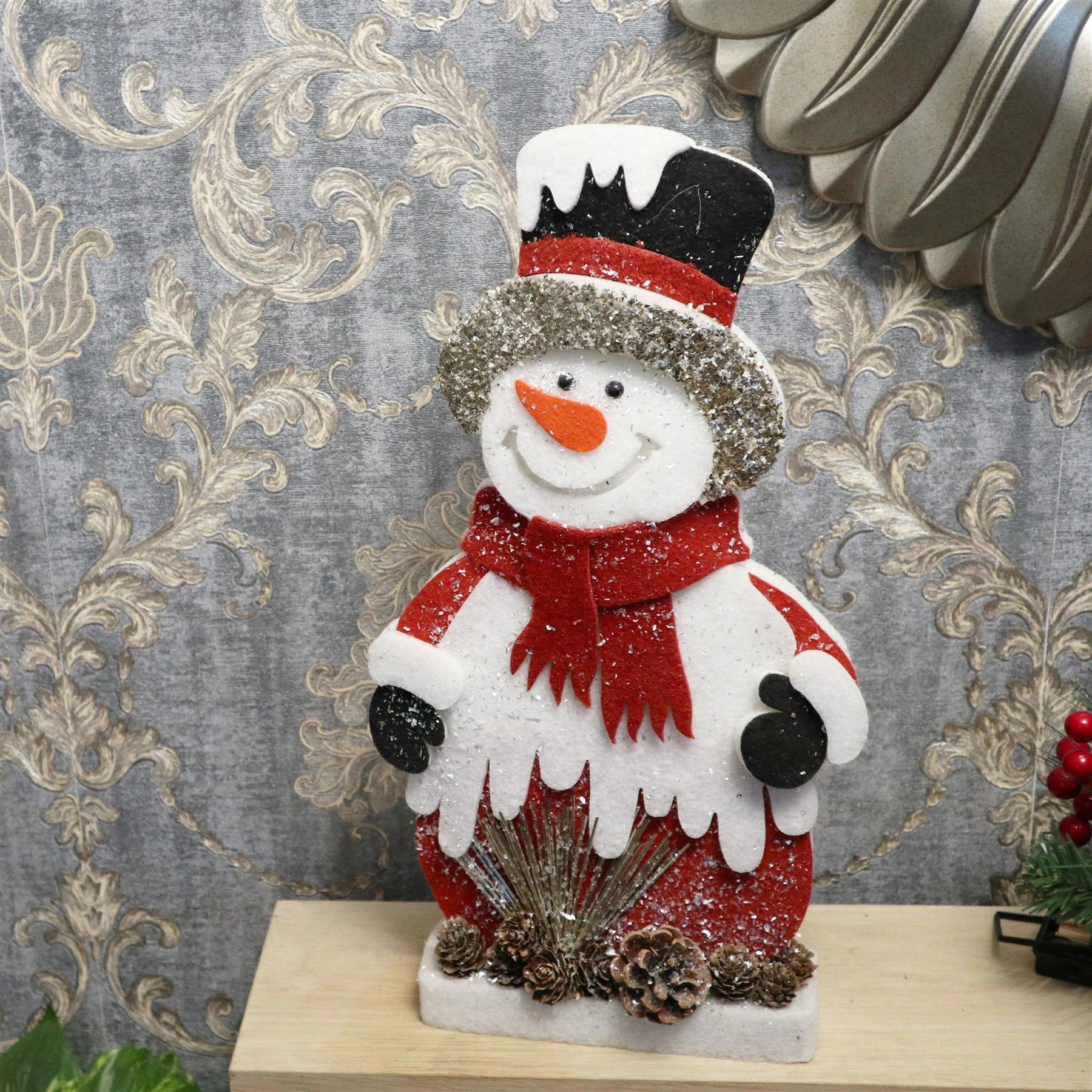 Foam Snowman On Board Red 52 Cm