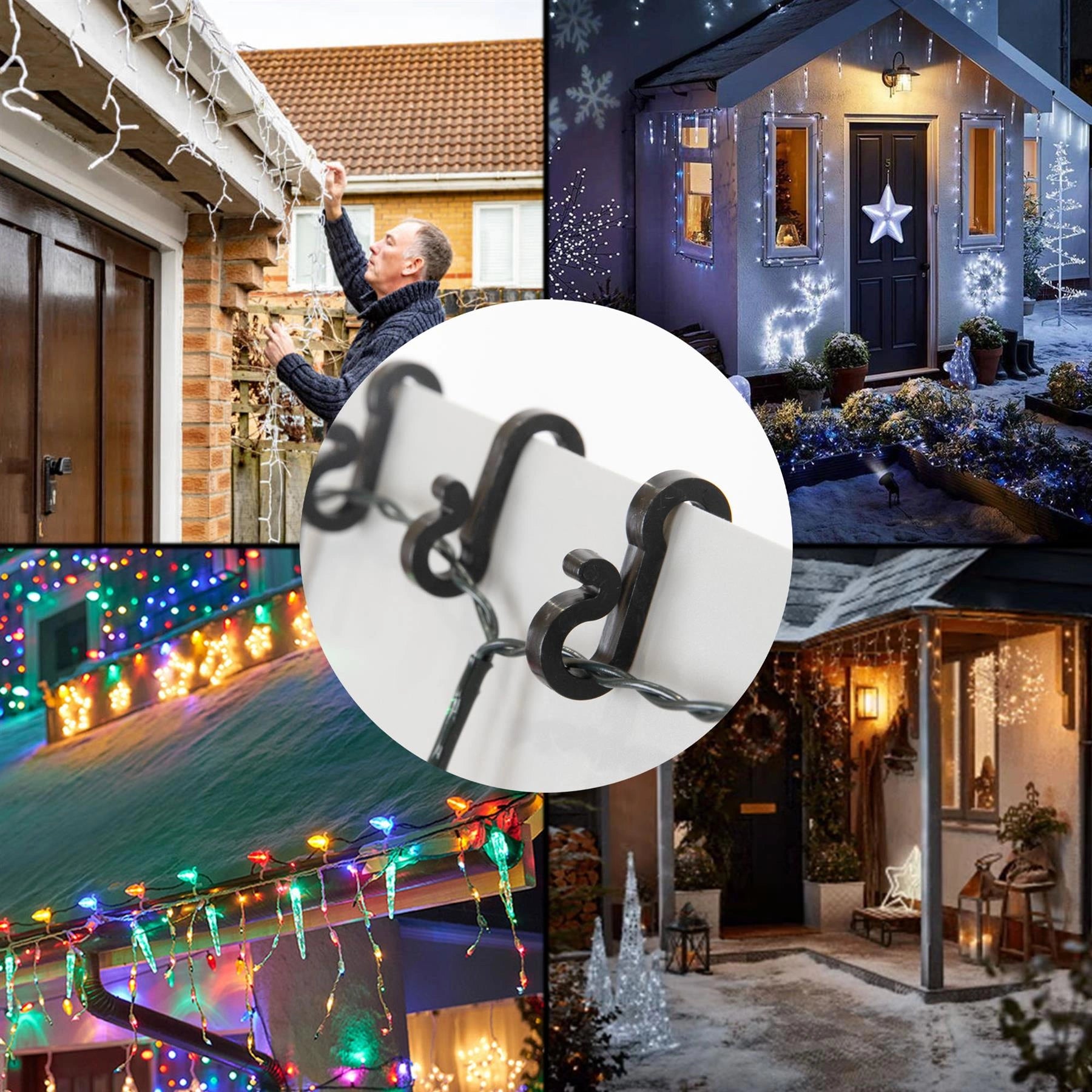 36Pcs Mini Gutter Hooks Black