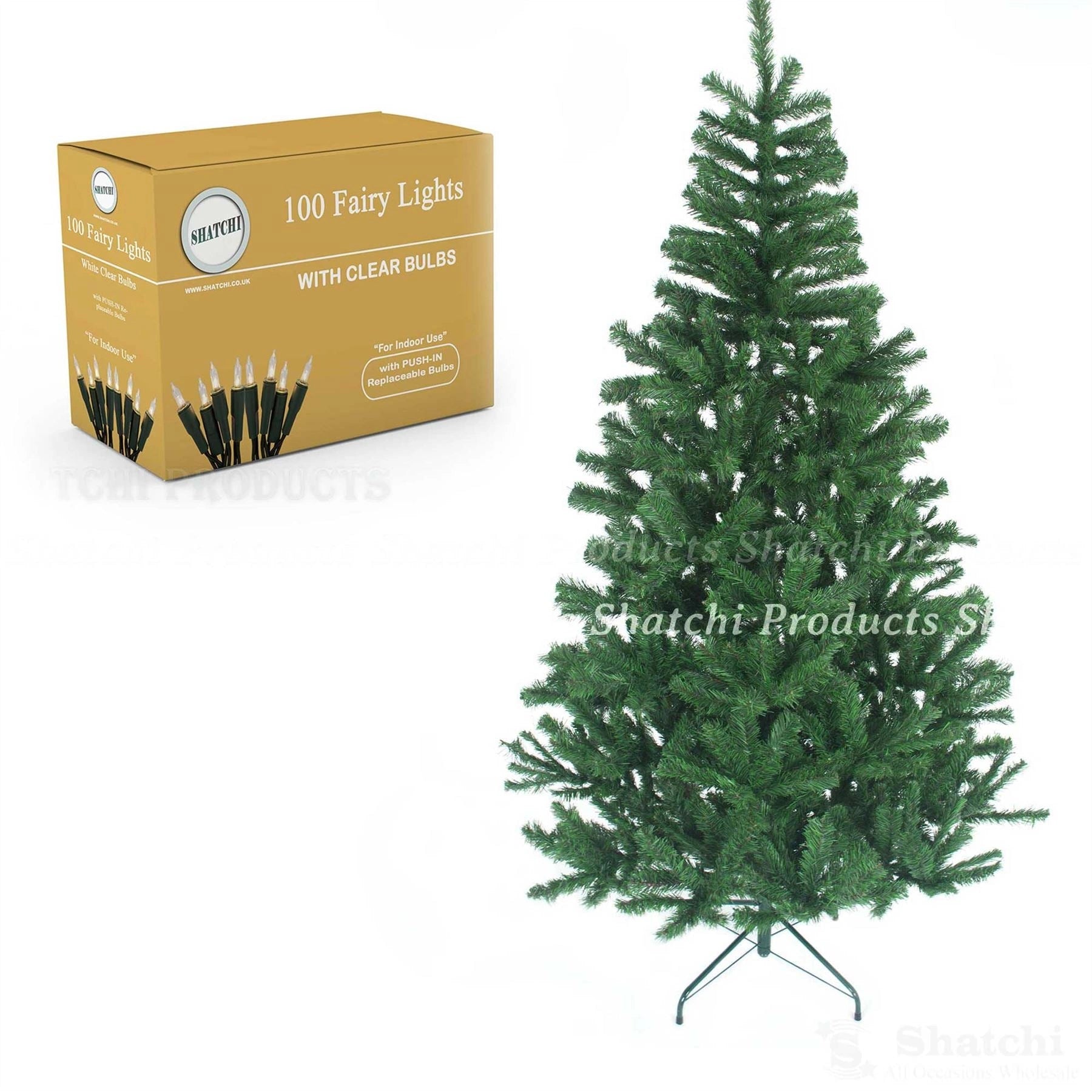 5ft Green Artificial Christmas Tree 100 Clear Fairy Lights Xmas Home Decorations