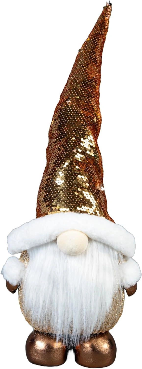 Christmas Gnome 56cm  Golden Centerpiece Tabletop Window Christmas Home Decor
