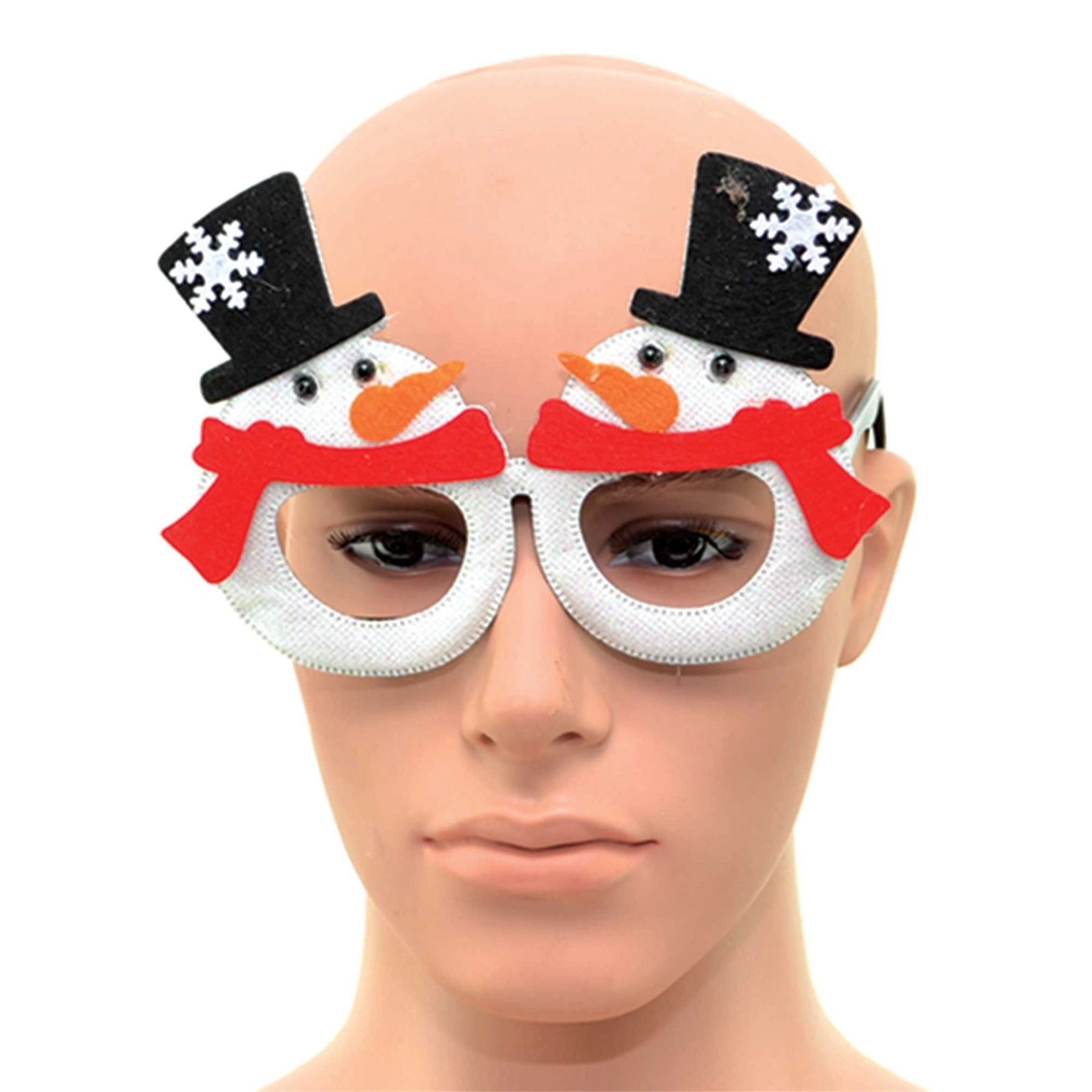 White Snowman Christmas Glasses One Size Specs Fancy Xmas Dress Novelty Sunglasses Party Accessories