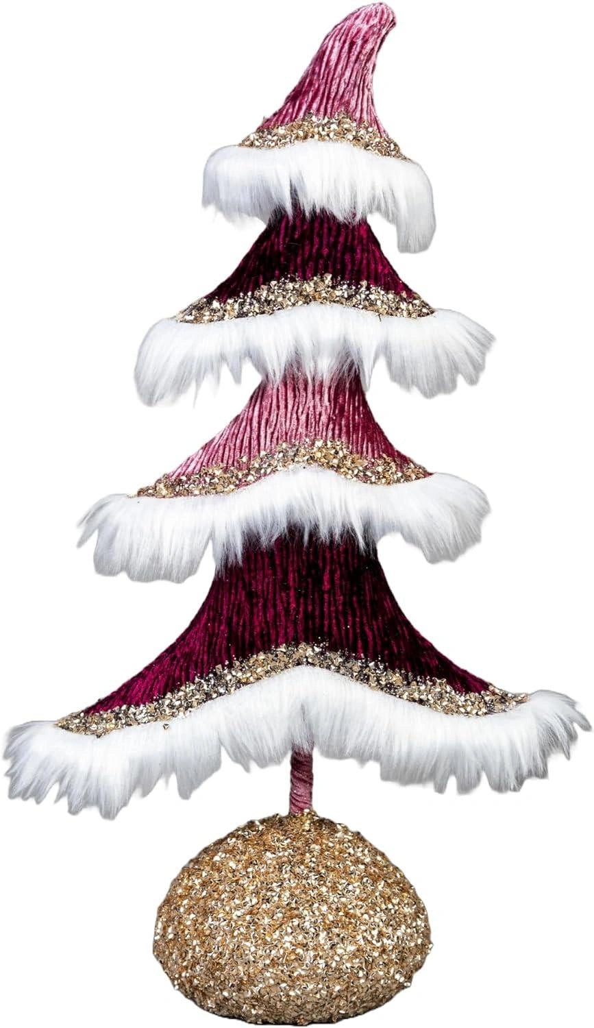 47Cm Tree Burgundy & Gold - Christmas Figurine