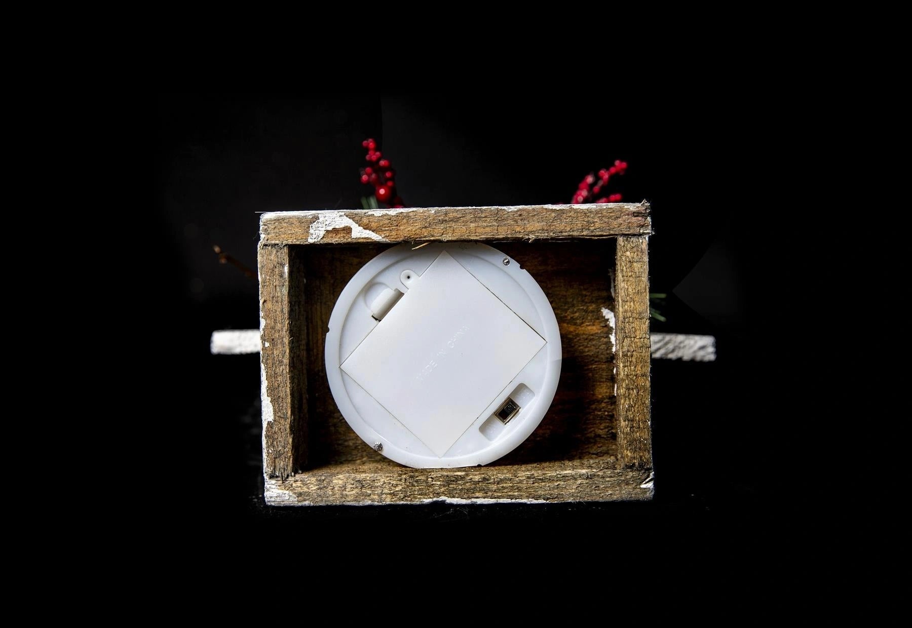 80cm Christmas Table Decoration Pre Lit Tree Wooden Ornament Xmas Window Red