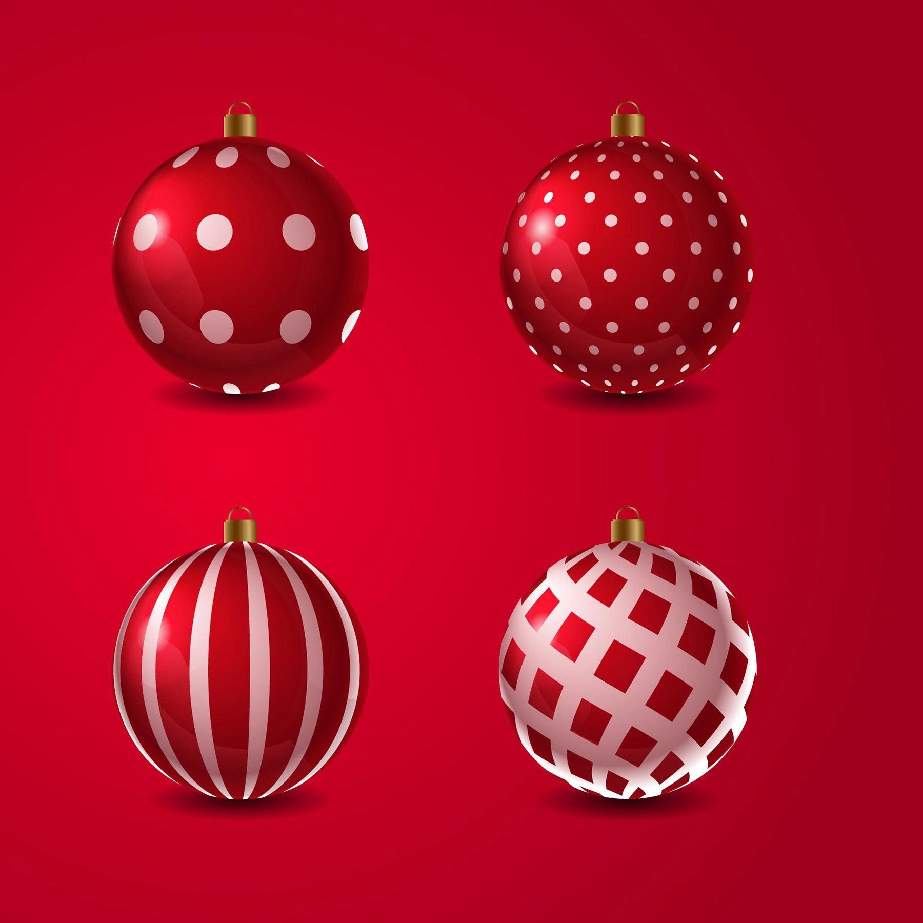 24 Christmas Baubles Tree Ornament Polka Dot Ball Xmas Festive Hanging Decor 3cm