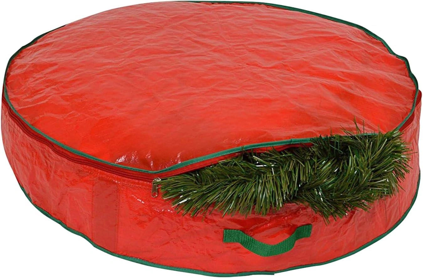 Christmas 55cm Wreath Garland Storage Bags Zippered Waterproof Durable Container