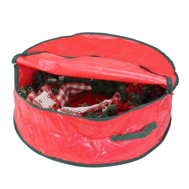 Christmas 55cm Wreath Garland Storage Bags Zippered Waterproof Durable Container