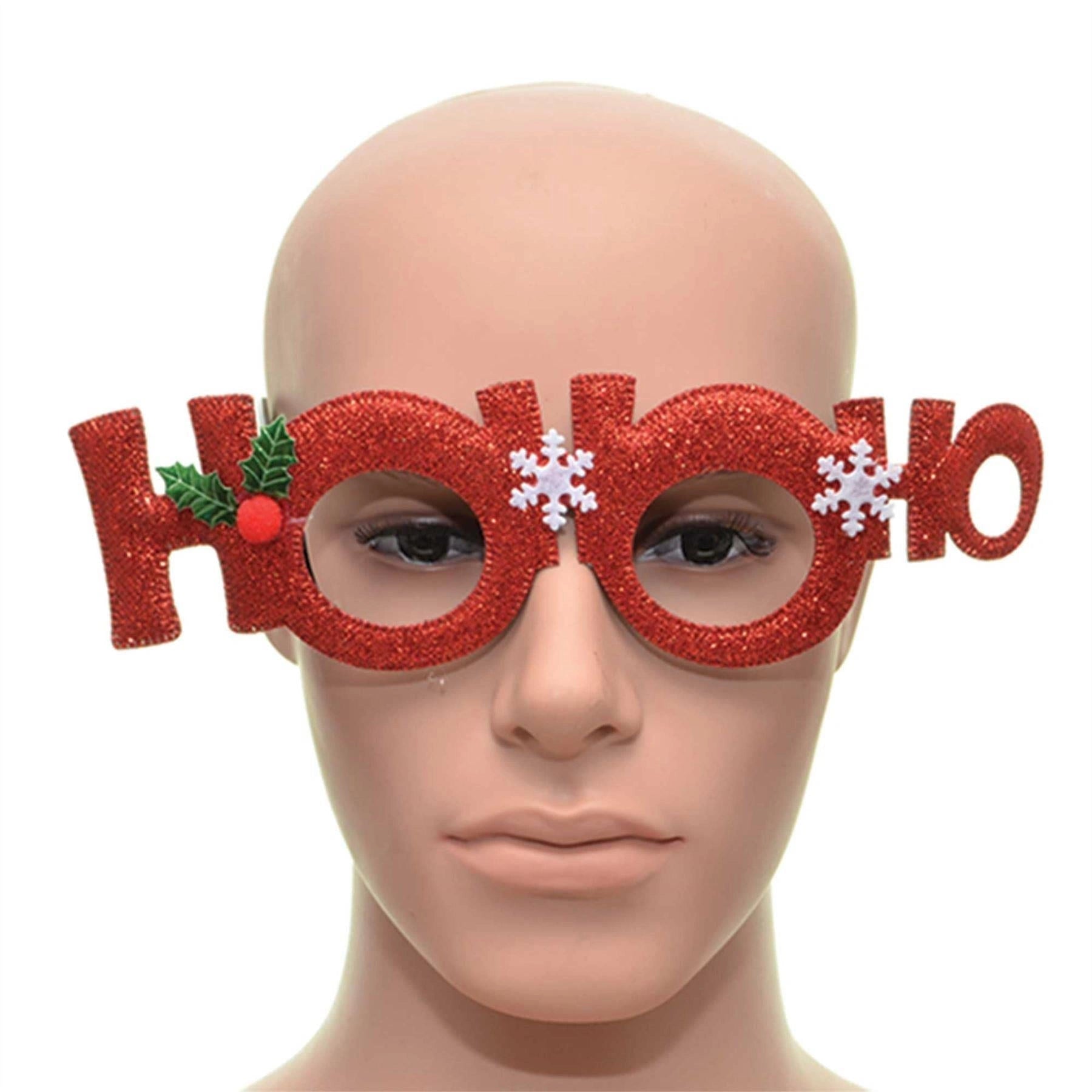 Red Hoo-Ho Christmas Glasses Specs Fancy Xmas Dress Novelty Sunglasses Party Accessories