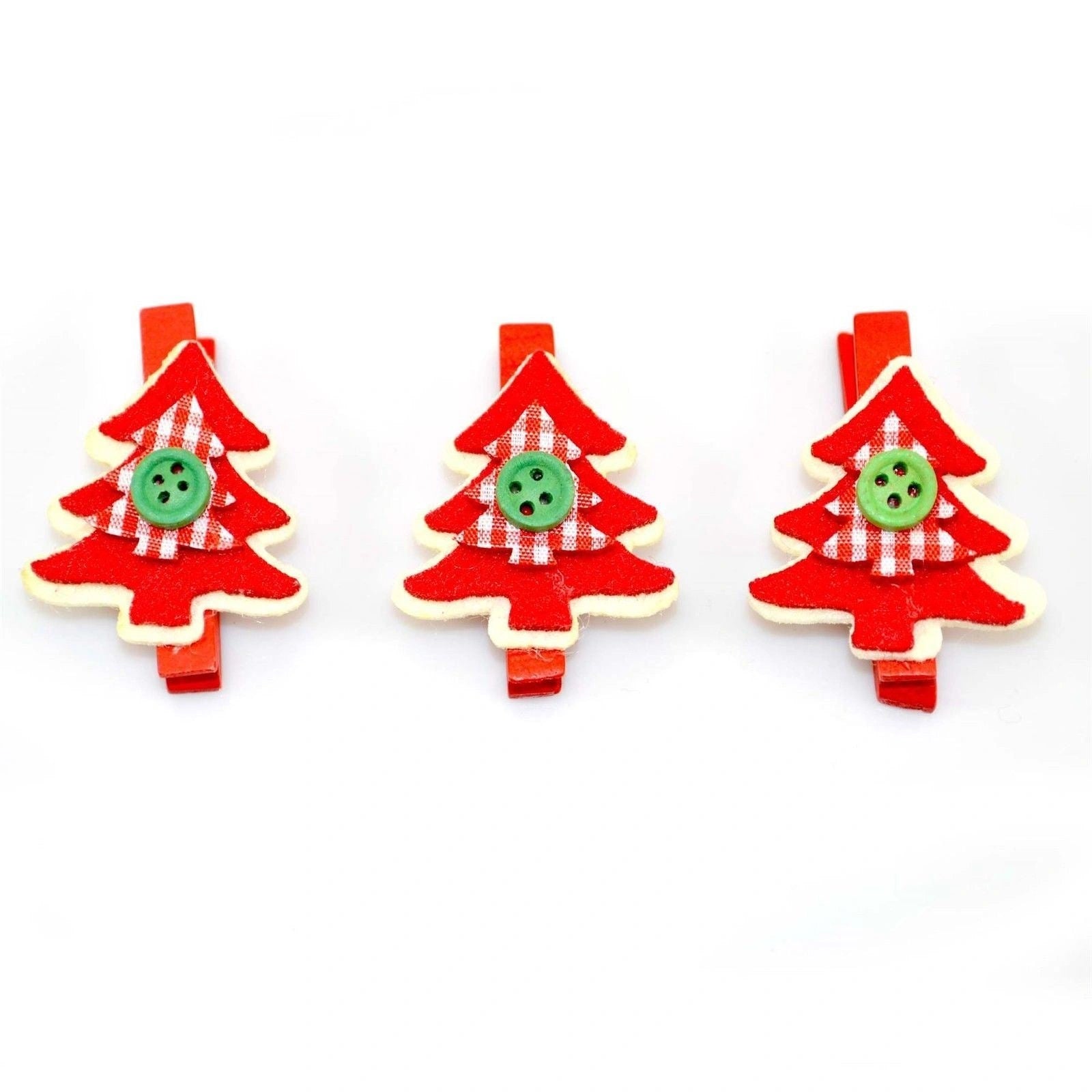 3 Christmas Wooden Mini Peg Art & Craft Clips Xmas Decor Card Holder Decorations