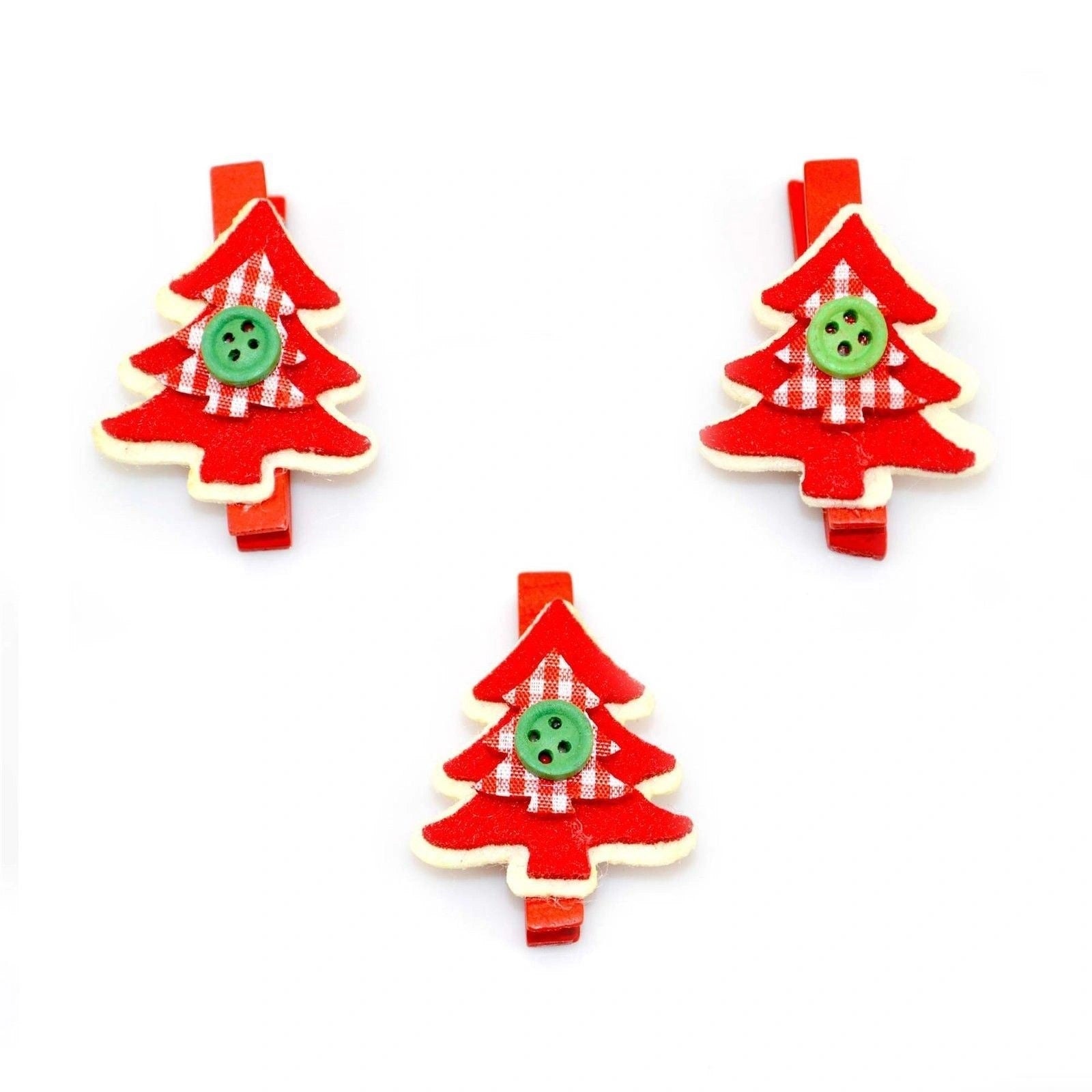 3 Christmas Wooden Mini Peg Art & Craft Clips Xmas Decor Card Holder Decorations