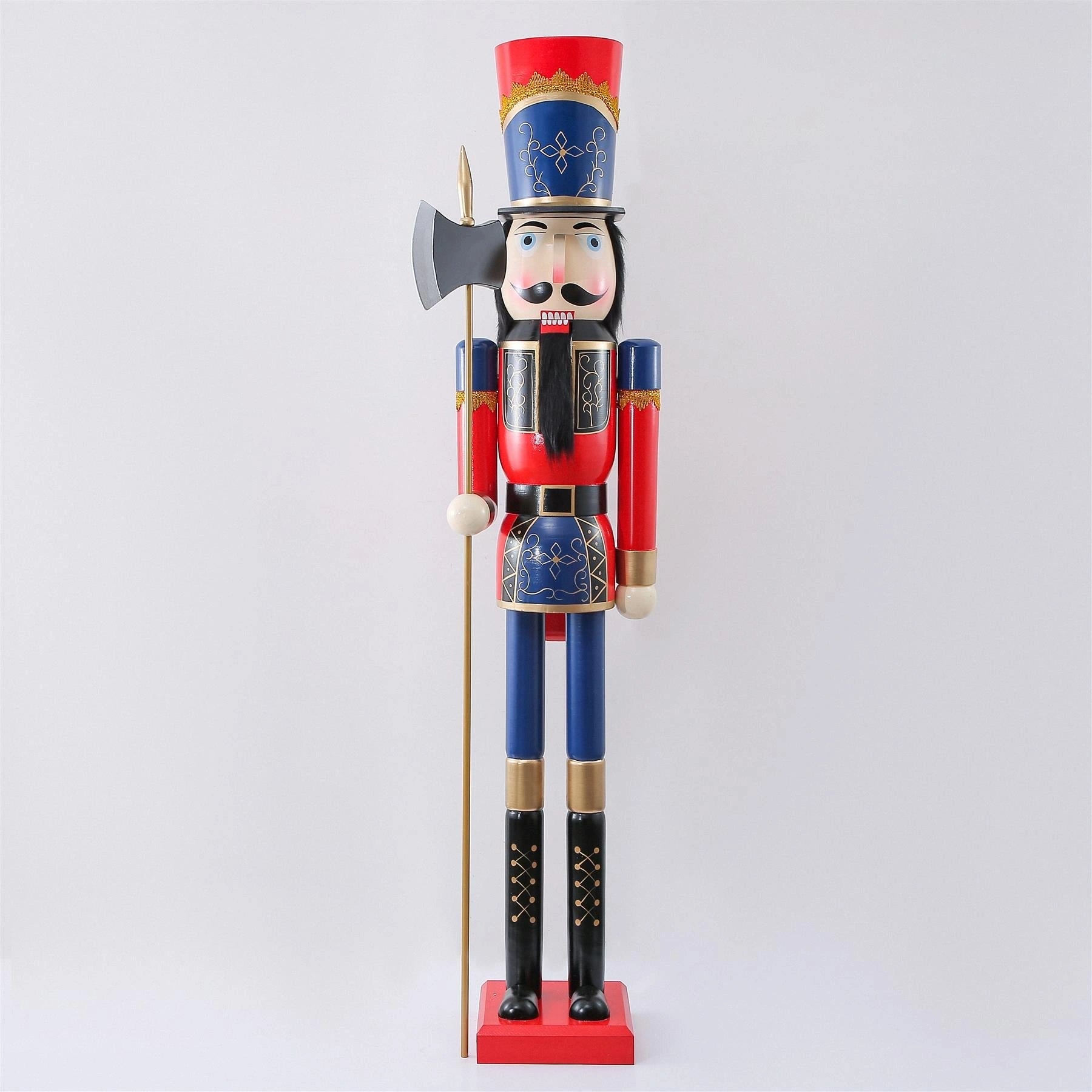 Giant Wooden Nutcracker Life Size Christmas Figurine 180cm Xmas Home Door Decor