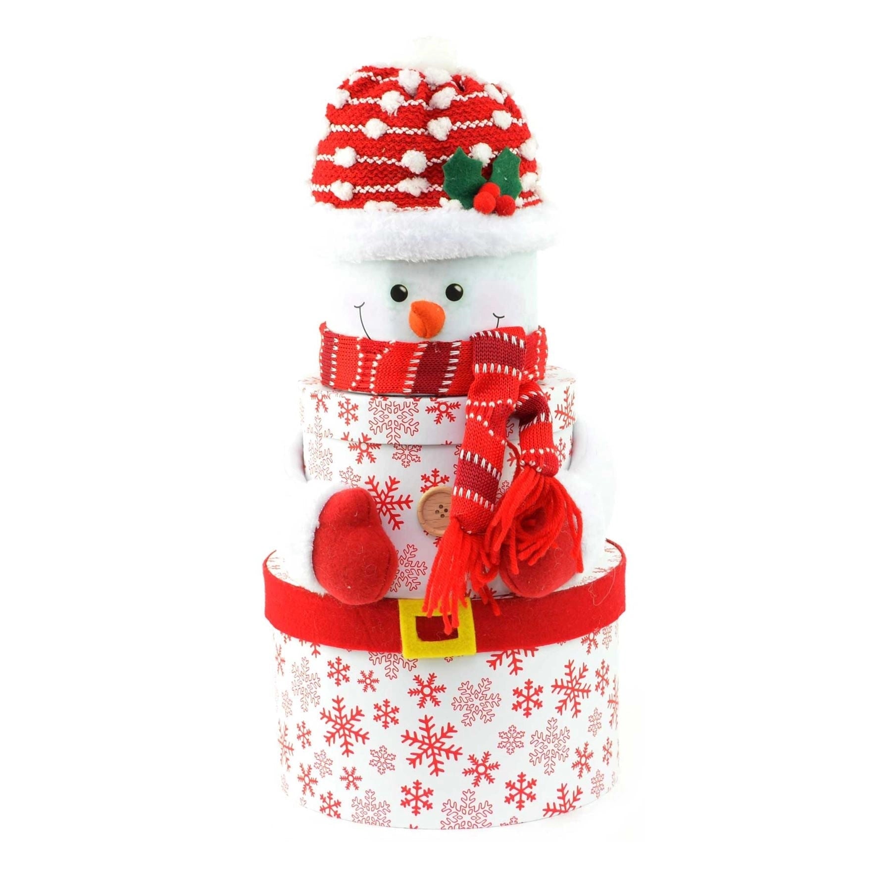 Round Snowman Christmas Novelty 3 Pcs Box Set Xmas Decoration Gift Present Boxes