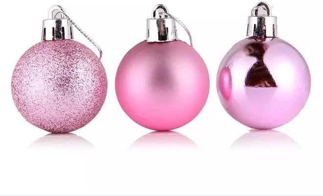 Baubles Pink 6Cm-18Pcs Set -Pvc