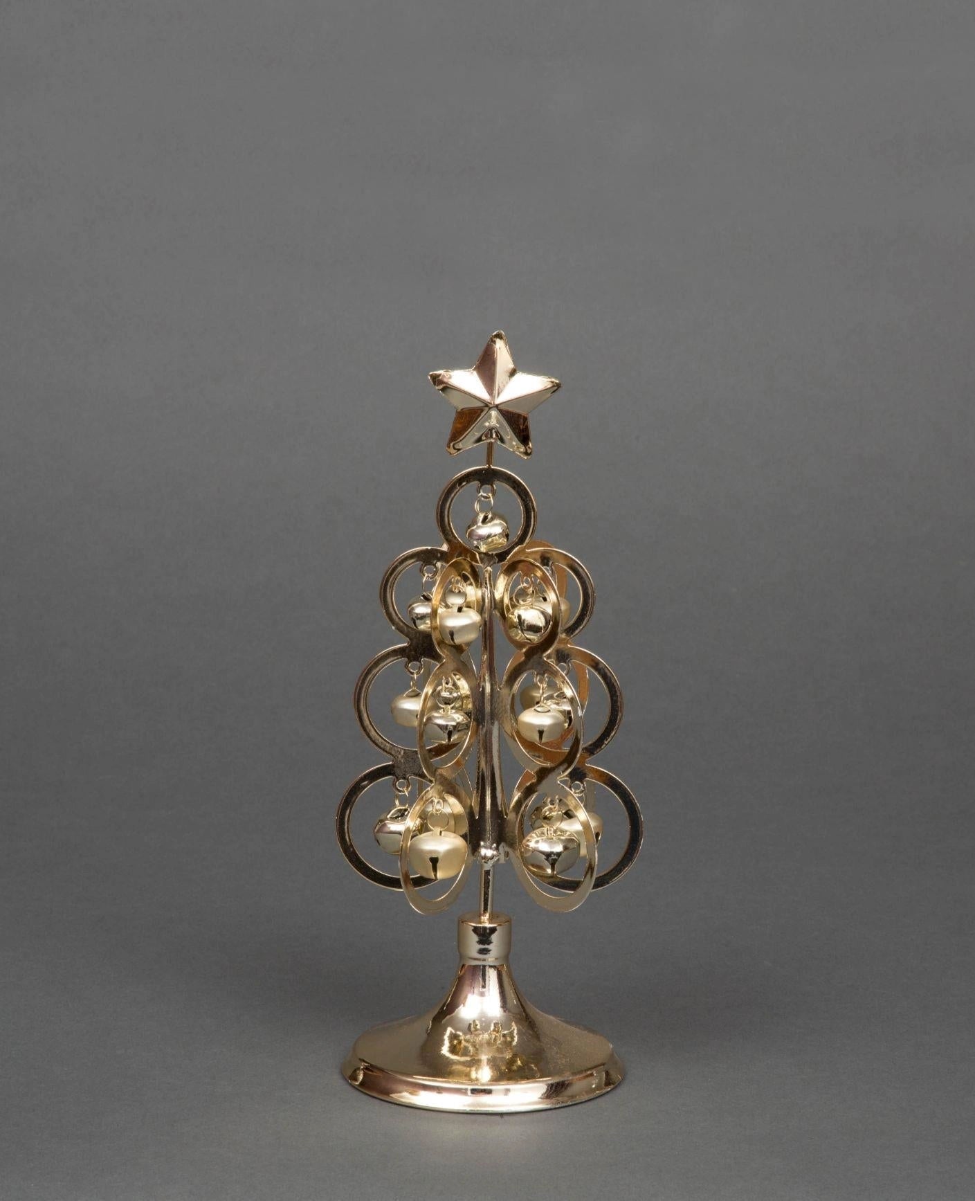 Small Table Top Golden Christmas Tree 10 inch Xmas Home Decorations Centerpiece
