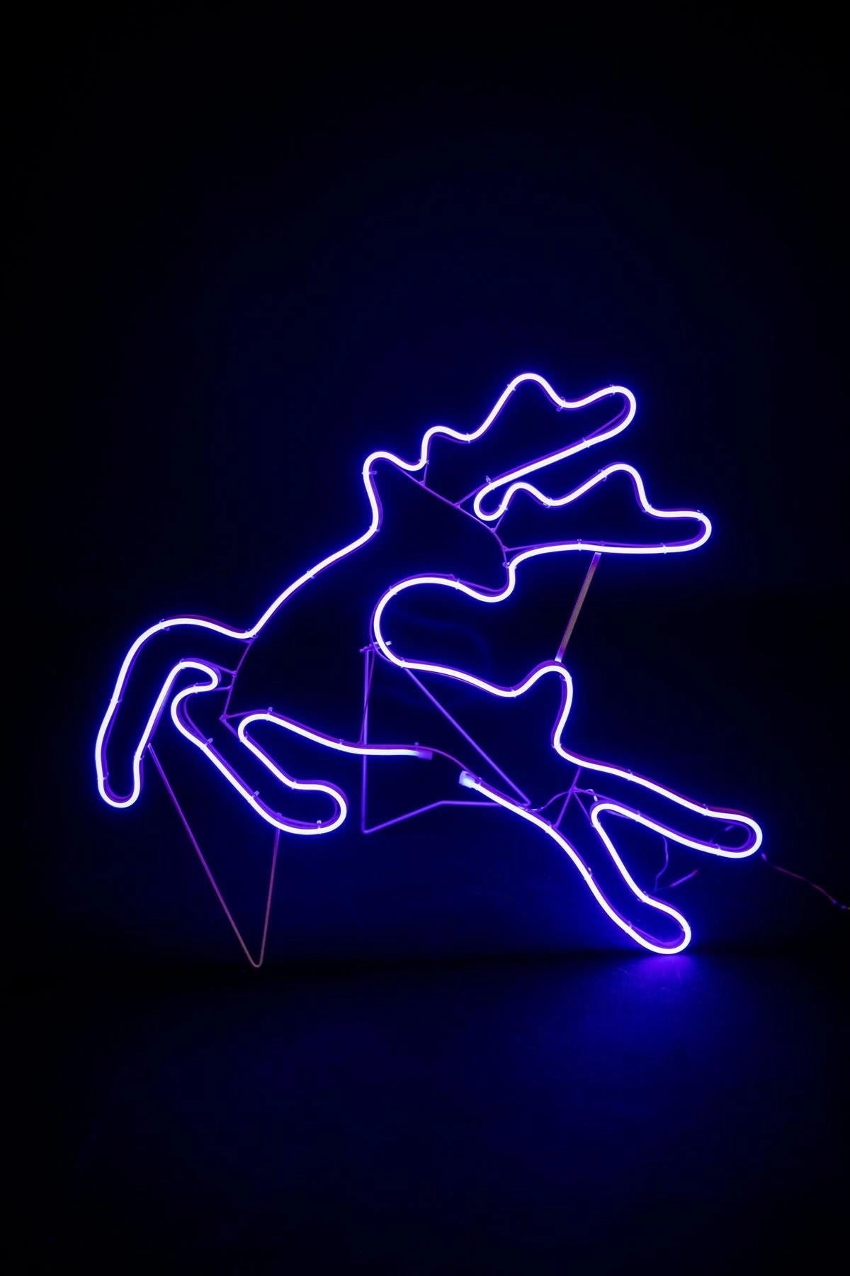 Rope Lights Silhouette Christmas Jumping Reindeer Outdoor Wall Garden Xmas Decor