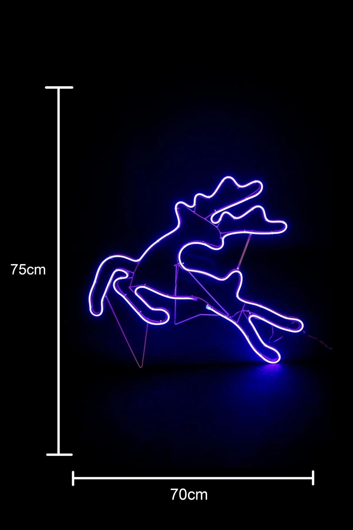 Rope Lights Silhouette Christmas Jumping Reindeer Outdoor Wall Garden Xmas Decor