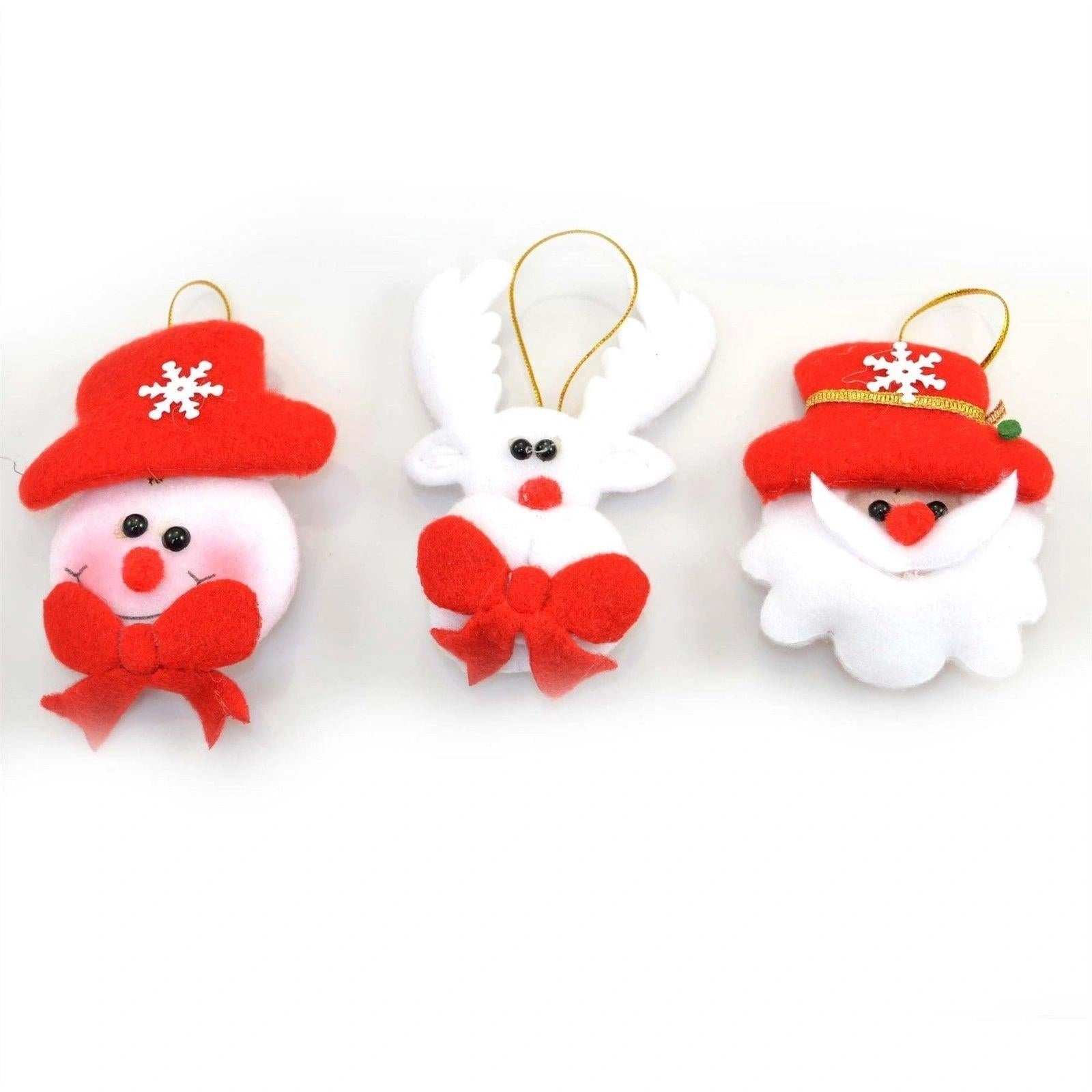 3 Christmas Tree Hanging Decorations Flashing Led Soft Teddy Xmas Decor Ornament