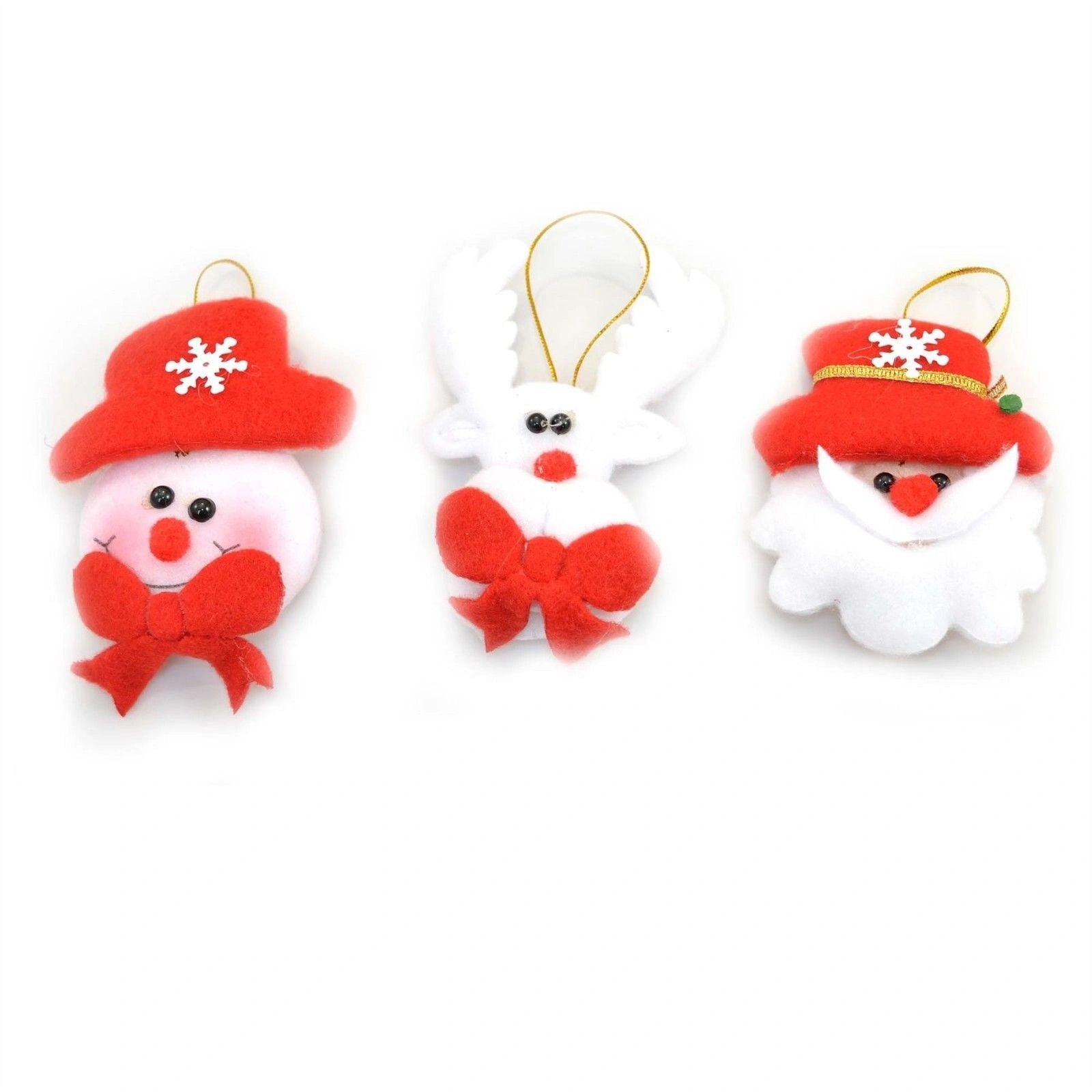 3 Christmas Tree Hanging Decorations Flashing Led Soft Teddy Xmas Decor Ornament