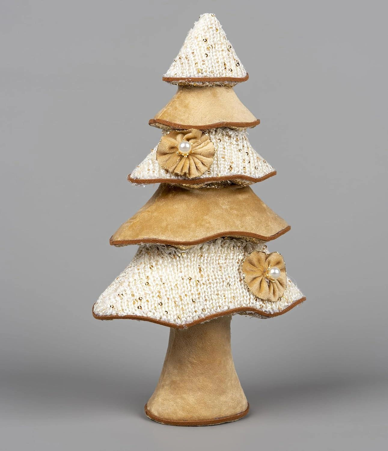 Christmas Tree Figure 32cm Golden Centerpiece Tabletop Window Xmas Home Decor