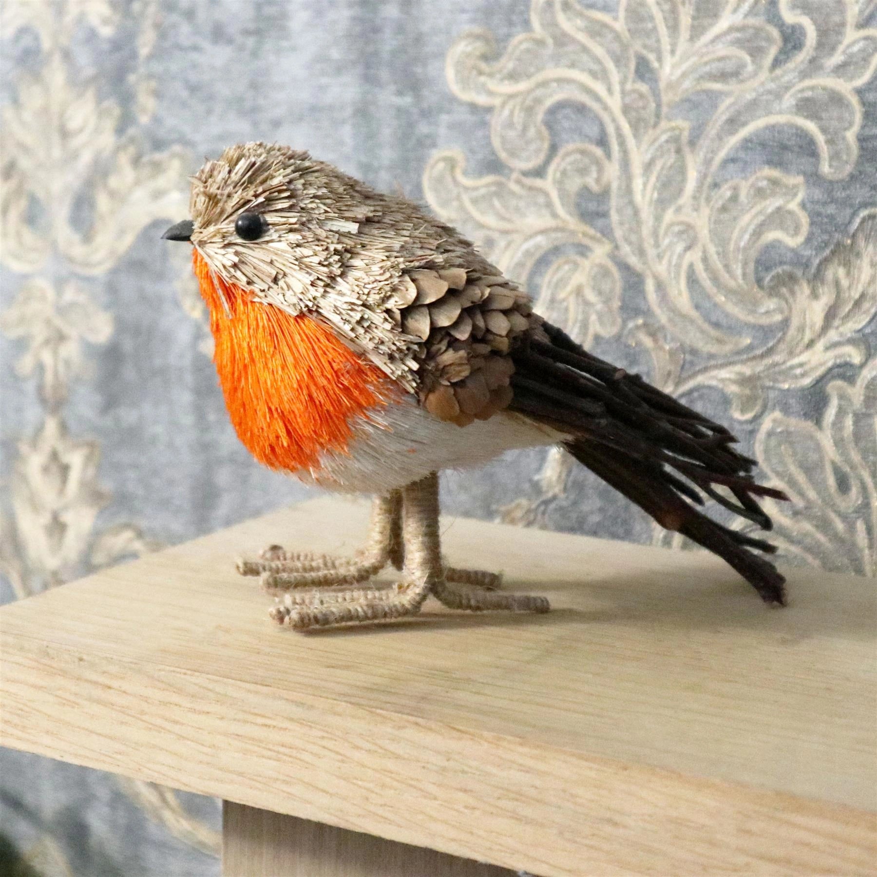 Christmas Figurine Robin Showpieces Xmas Home Window Art Table Decorations