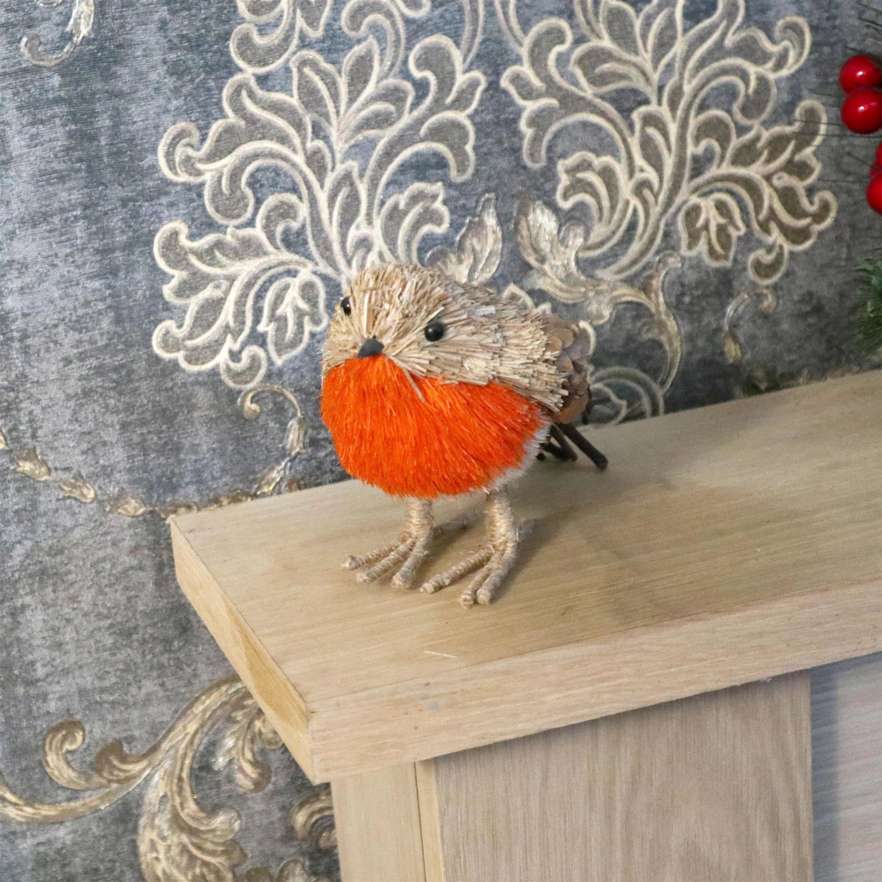 Christmas Figurine Robin Showpieces Xmas Home Window Art Table Decorations