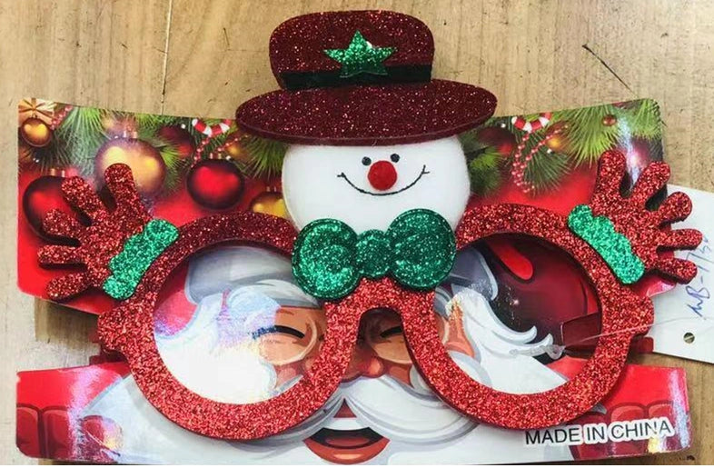 2 Pcs ( 1 Each ) Santa Snowman Christmas Glasses One Size Specs Fancy Xmas Dress Novelty Sunglasses Party Accessories