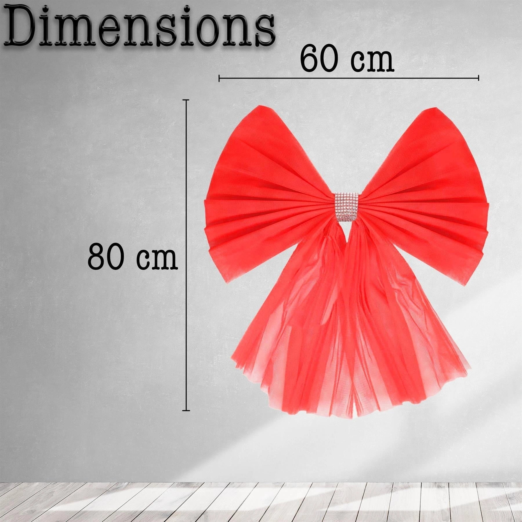 75X750Cm Door Bow Kit Red Ribbon Pack Of 3 - Bow Size:60X80Cm