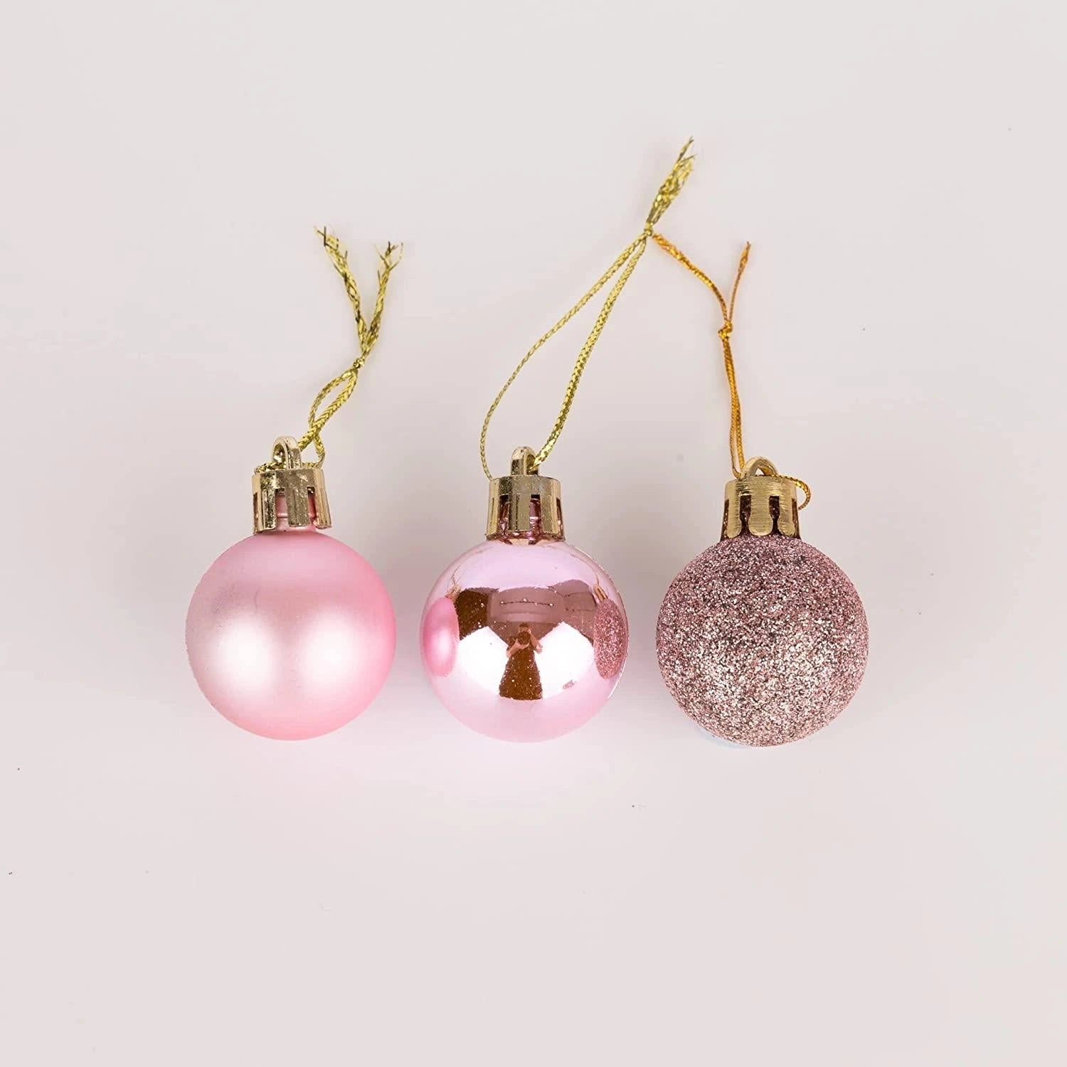 24X Christmas Baubles Hanging Decoration Pale Pink Ball Xmas Tree Ornament 30mm