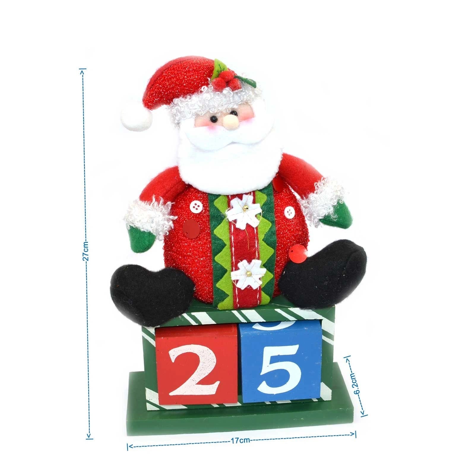 Christmas Santa Wooden Block Novelty Calendar Xmas Party Home Room Wall Decor