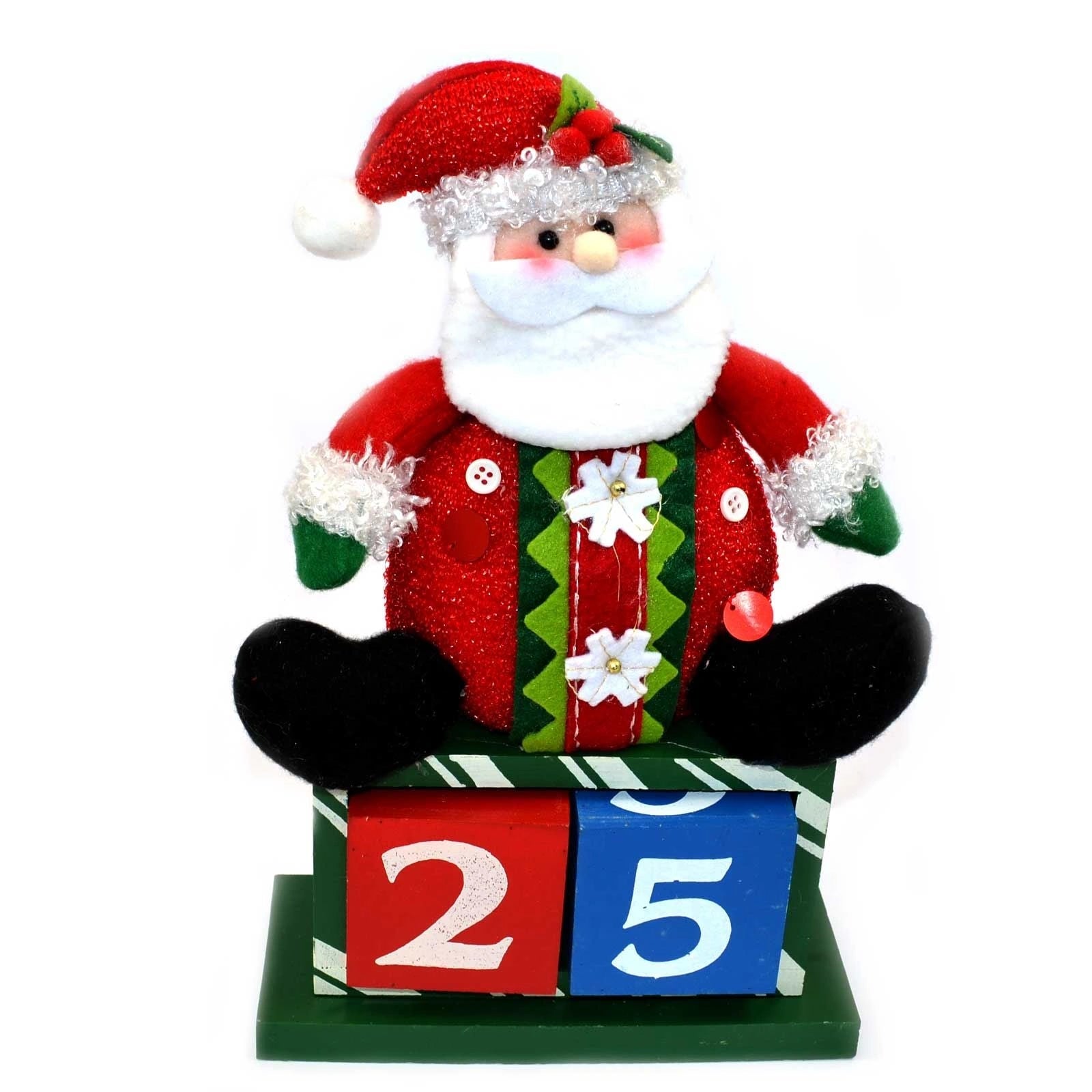 Christmas Santa Wooden Block Novelty Calendar Xmas Party Home Room Wall Decor