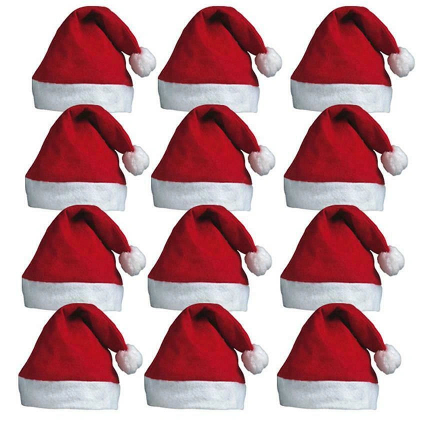 50 Santa Hat Christmas Father Unisex Xmas Novelty Fancy Dress Party Accessories
