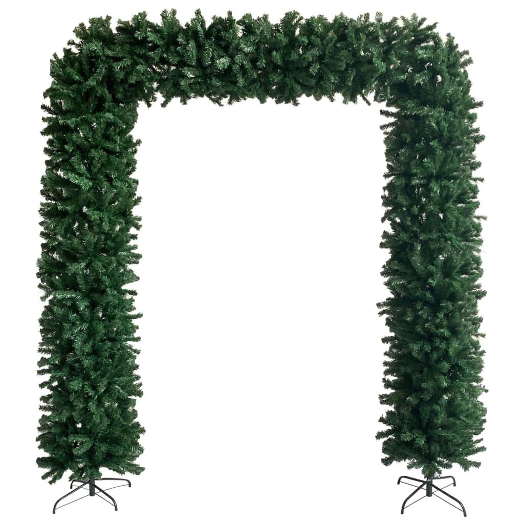 Green Christmas Tree Arch Door Decorations Outdoor Xmas Tree Garland 2.4m Tall
