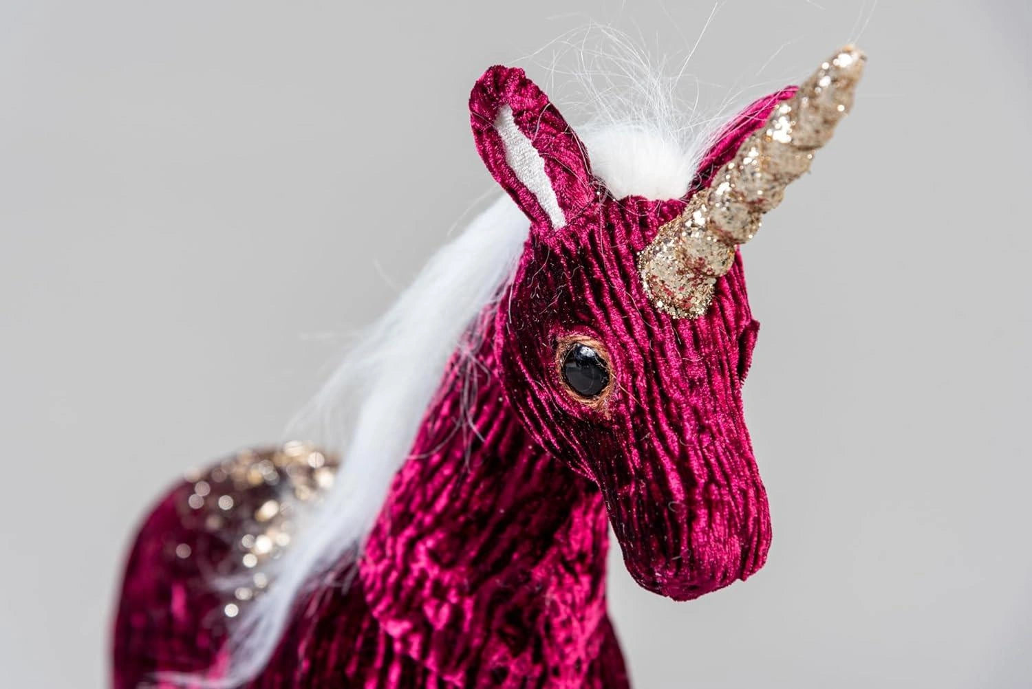 33Cm Unicorn Burgundy & Gold - Christmas Figurine