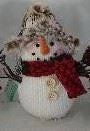 Christmas Hanging Decoration Fabric Knitted Snowman White
