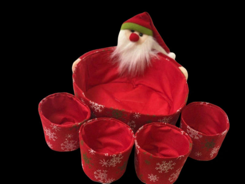 5pcs Christmas Santa Hamper Basket set Gifts Boxes Display Decorations Kit